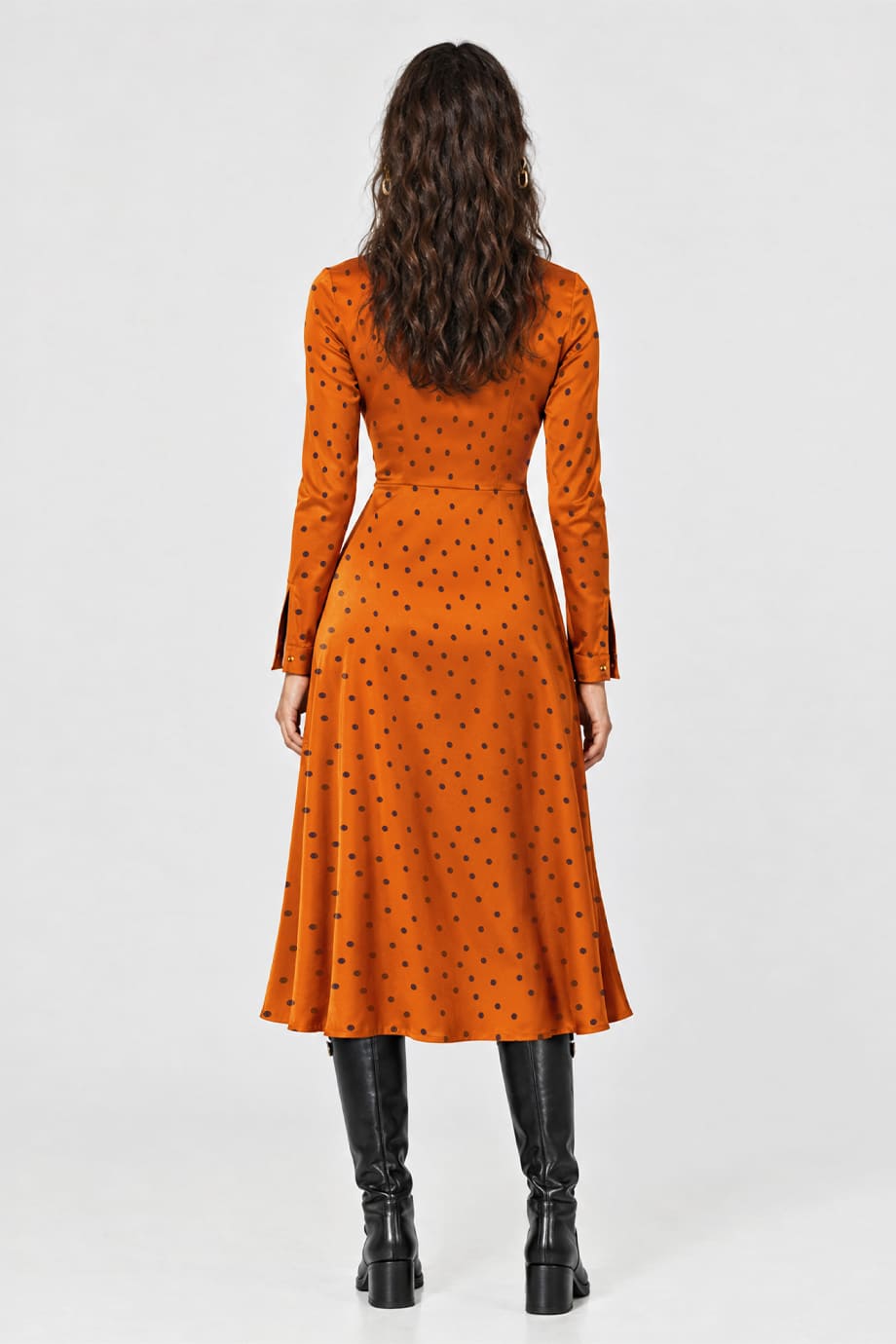 Eliza Dress Dots Orange