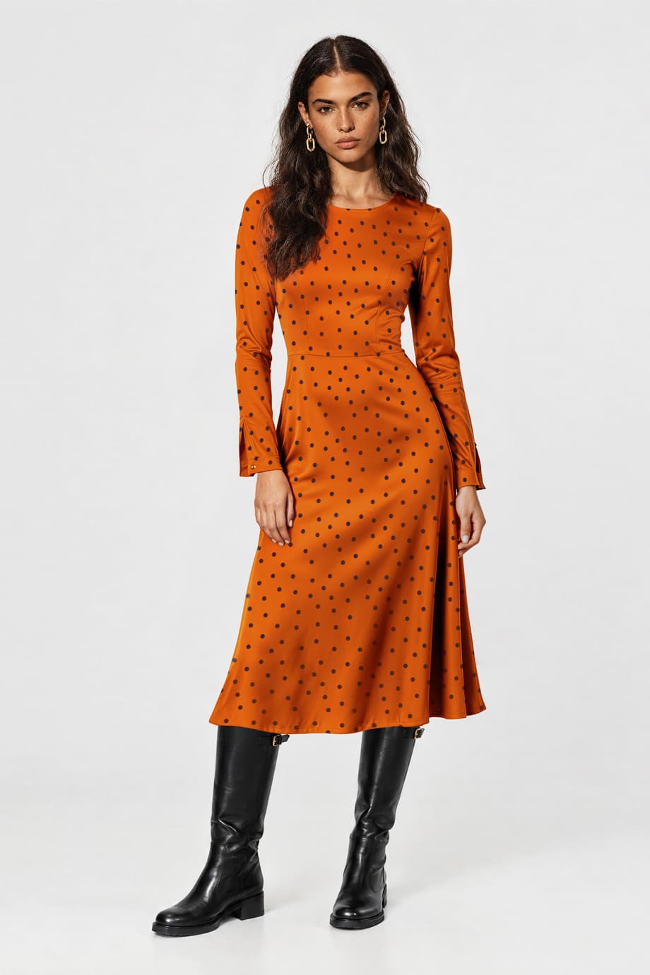 Eliza Dress Dots Orange