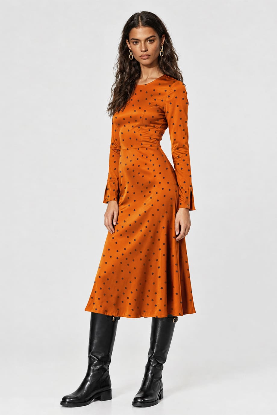 Eliza Dress Dots Orange