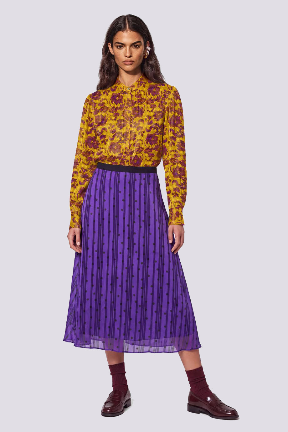 Gold Skirt Dots Purple