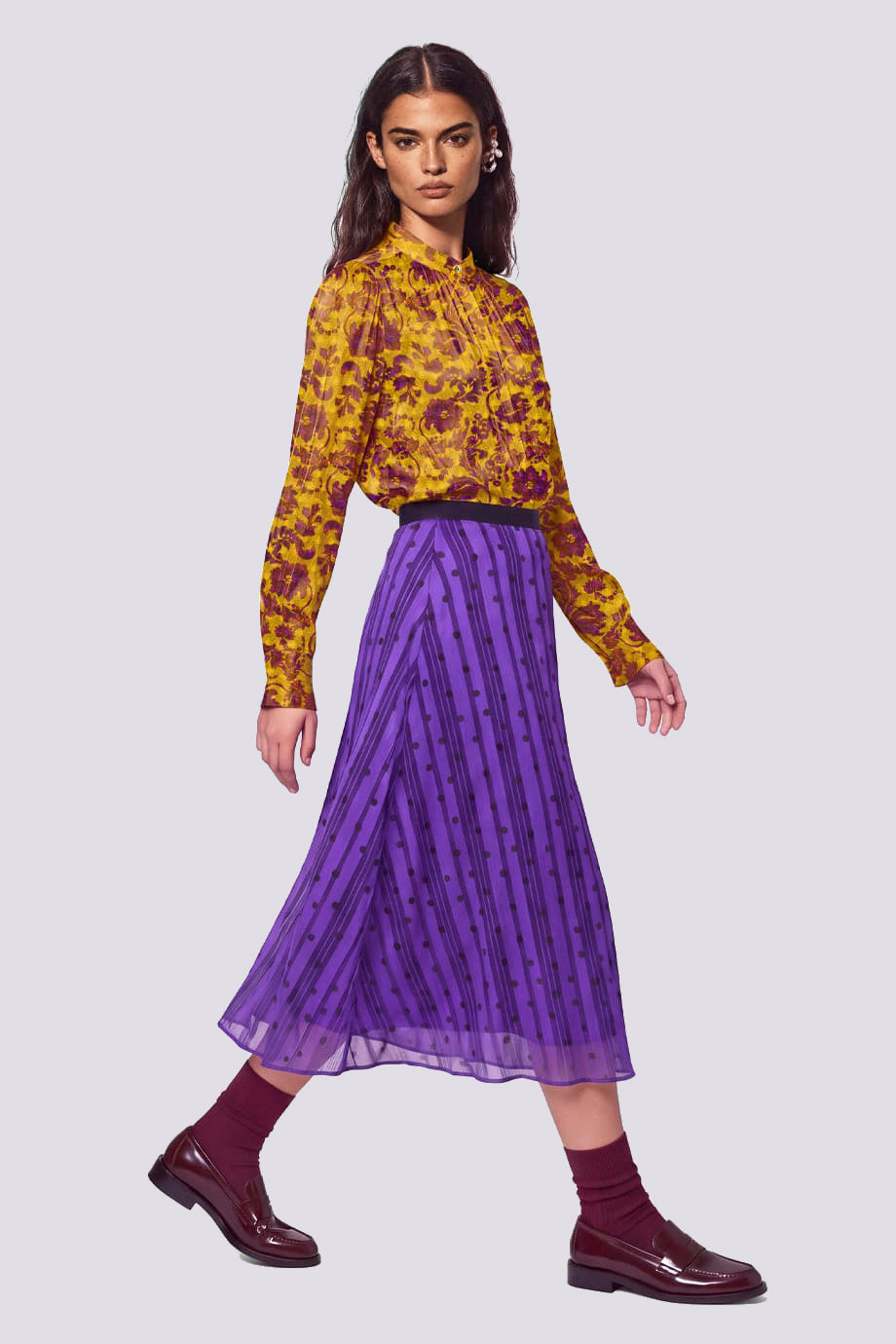 Gold Skirt Dots Purple