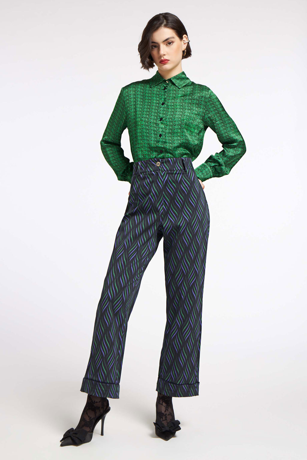 Basic Pants Dancing Lines Black