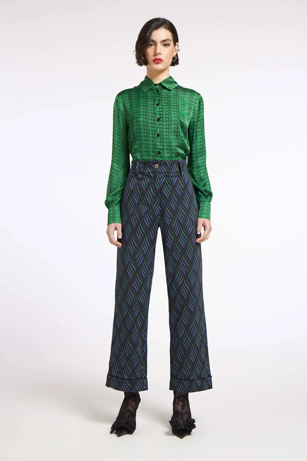 Basic Pants Dancing Lines Black