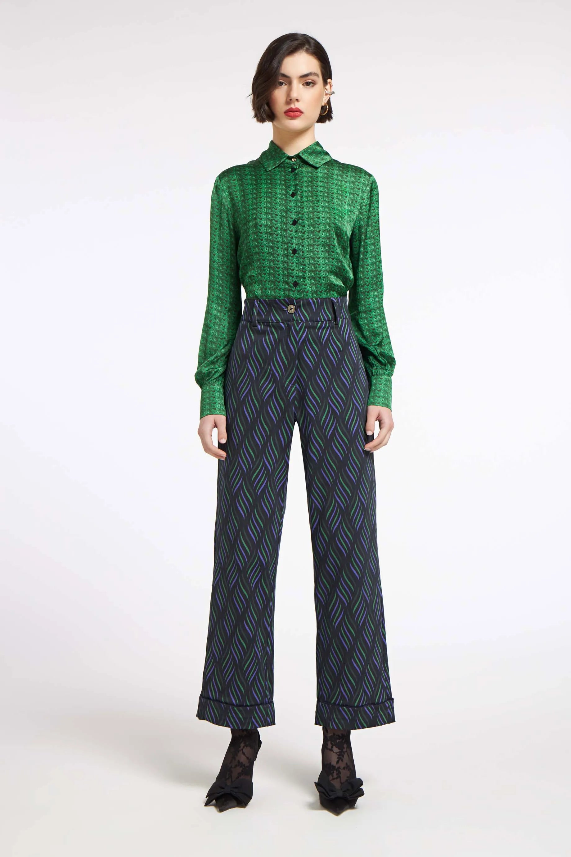 Basic Pants Dancing Lines Black