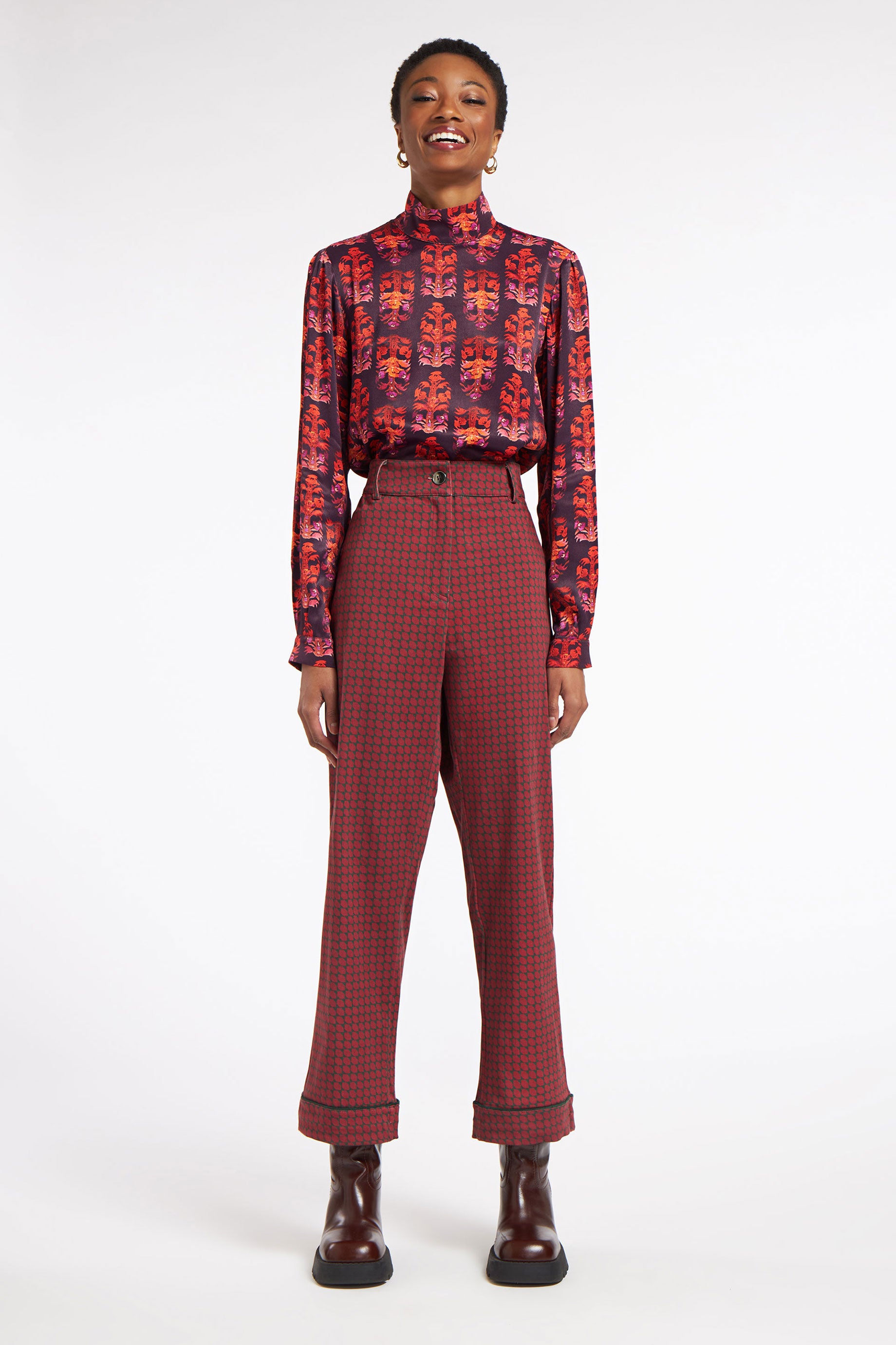 Basic Pants Diamonds Maroon