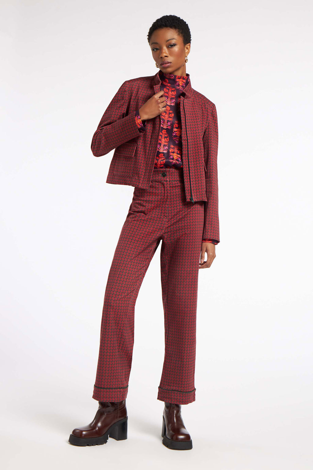 Basic Pants Diamonds Maroon