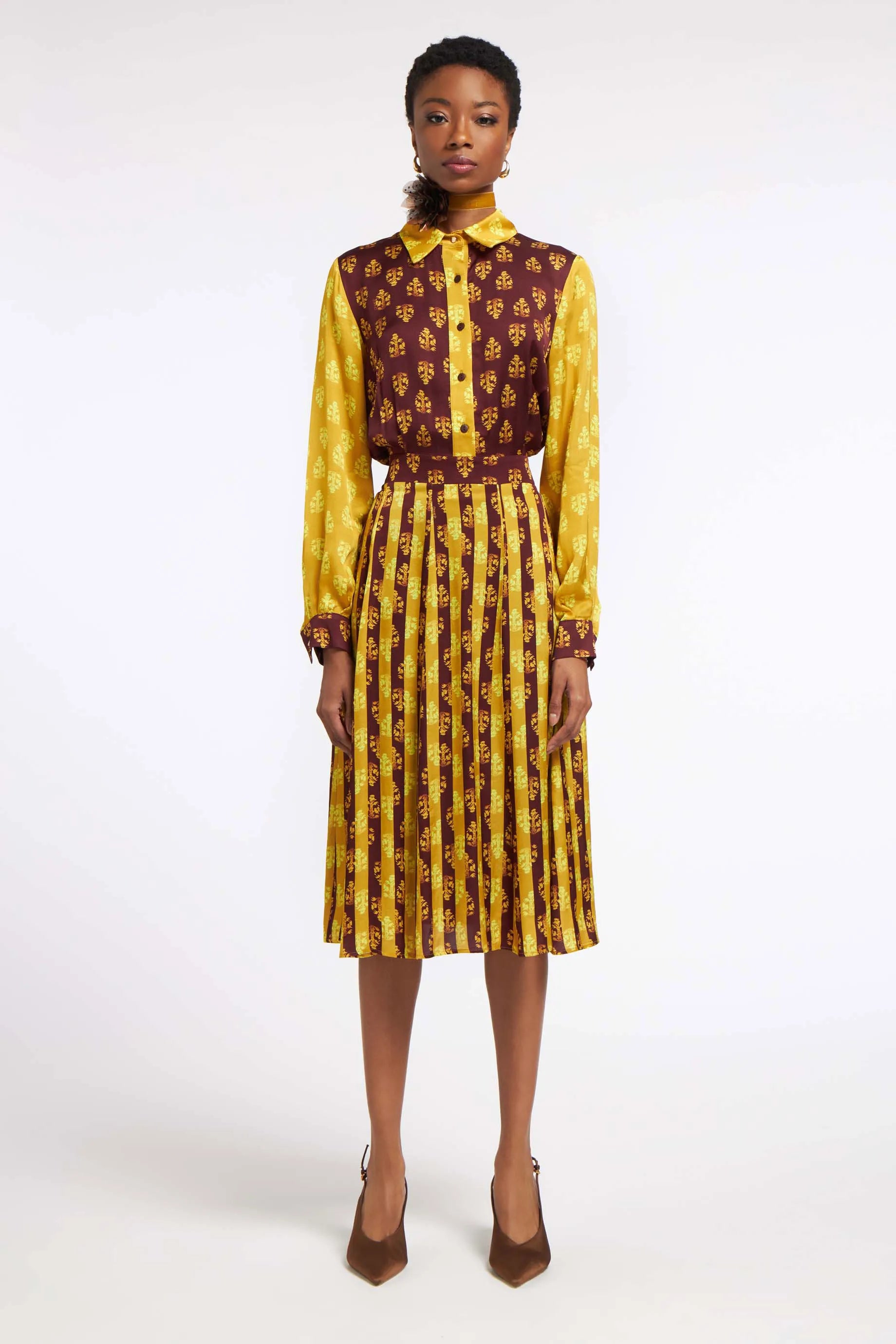 Bianca Dress Combo Mustard