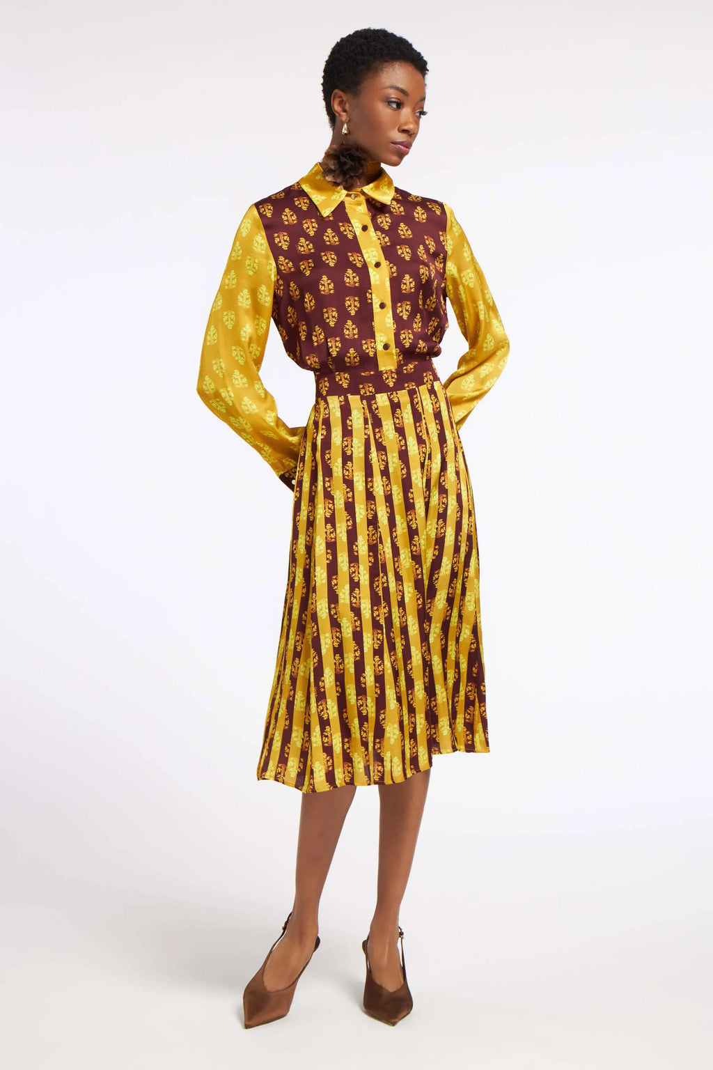 Bianca Dress Combo Mustard
