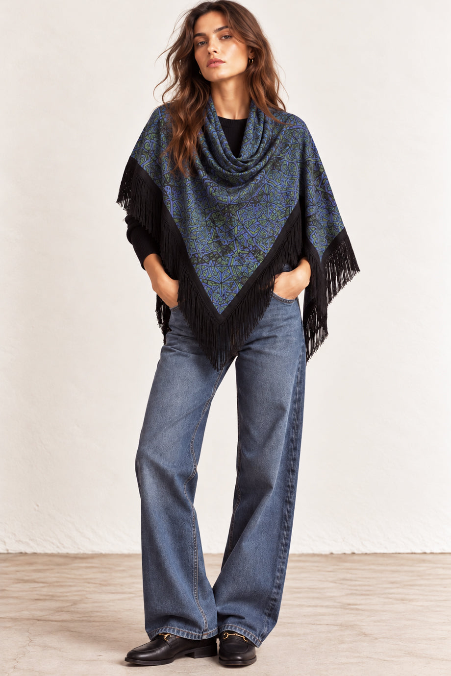 The Fringed Scarf Argalios Blue&Green