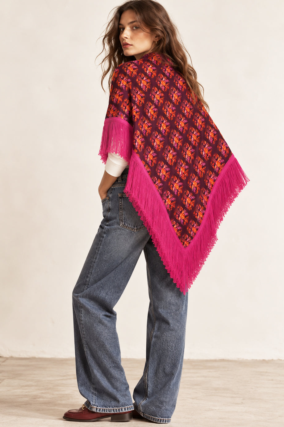 The Fringed Scarf Stitches Plum