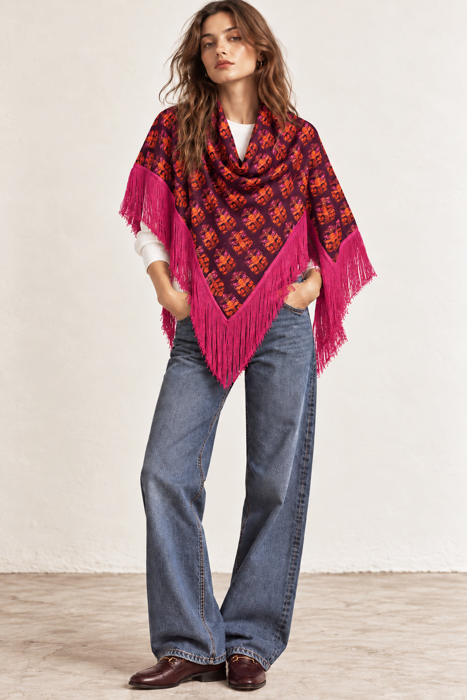 The Fringed Scarf Stitches Plum