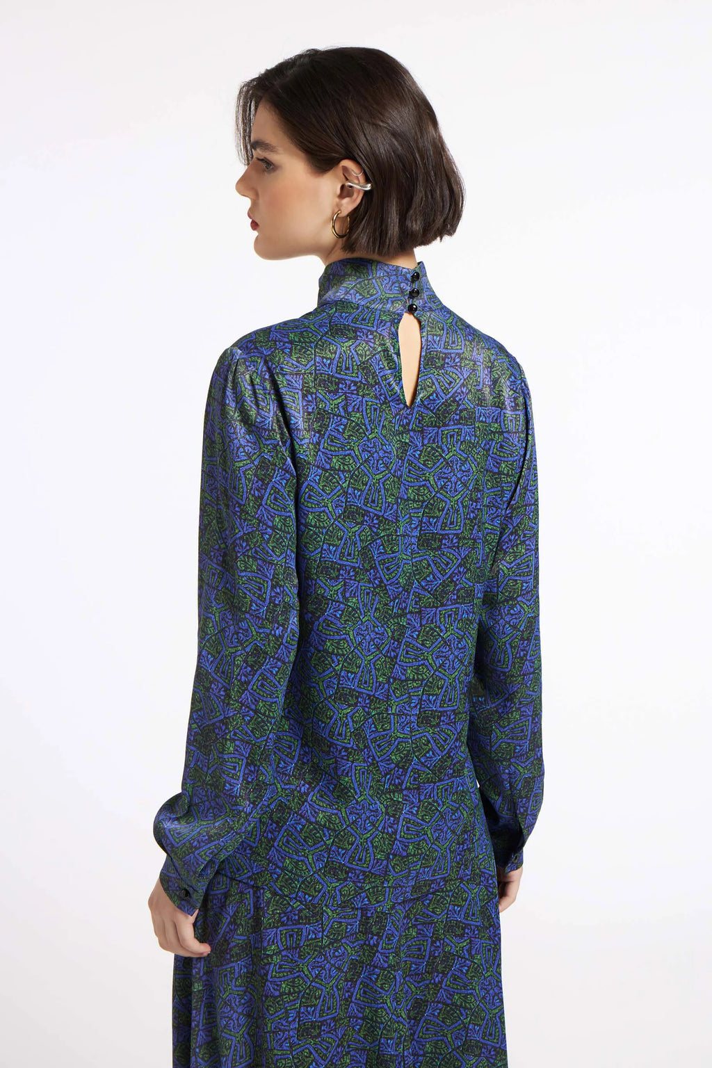 Chloe Blouse Argalios Blue&Green