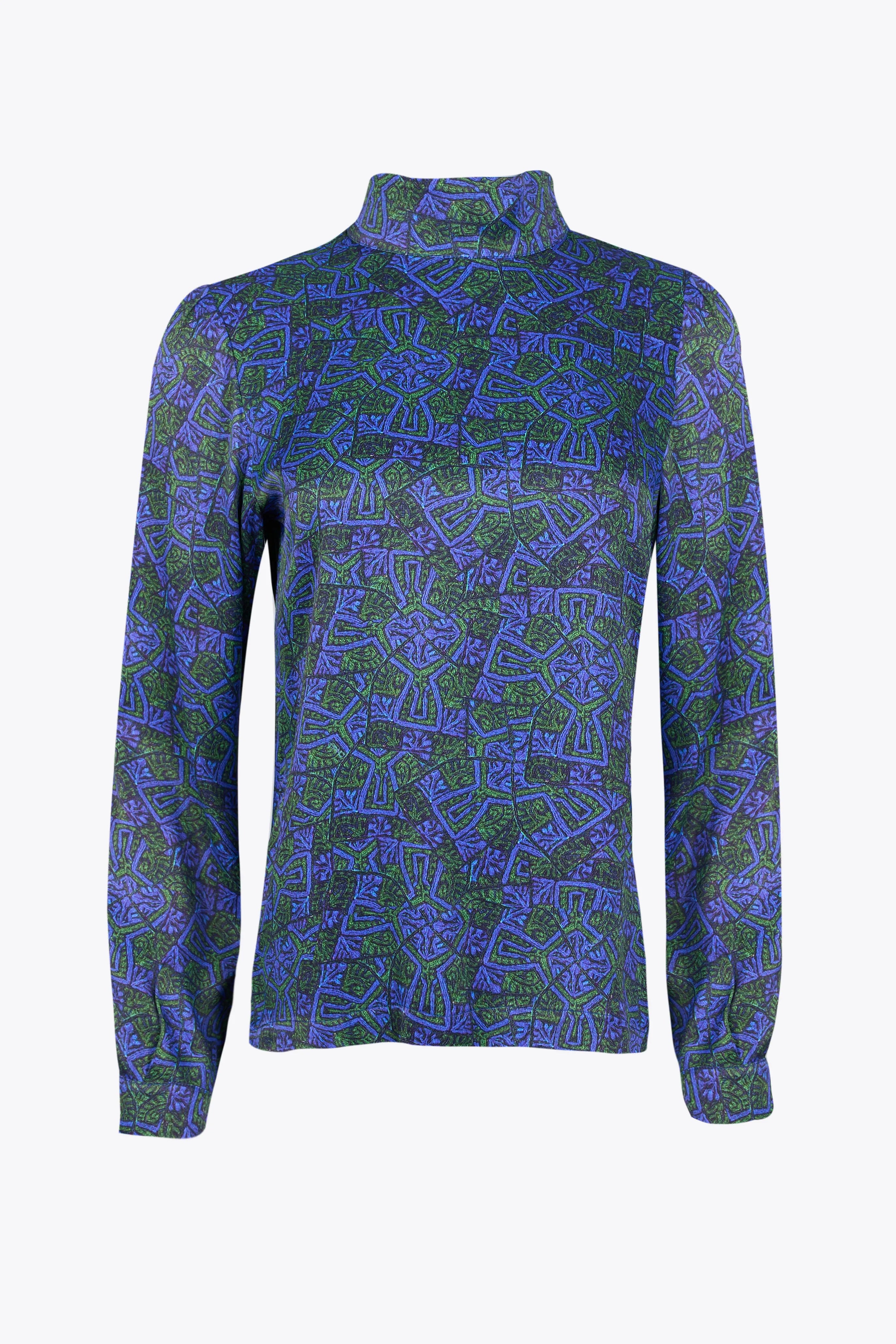 Chloe Blouse Argalios Blue&Green