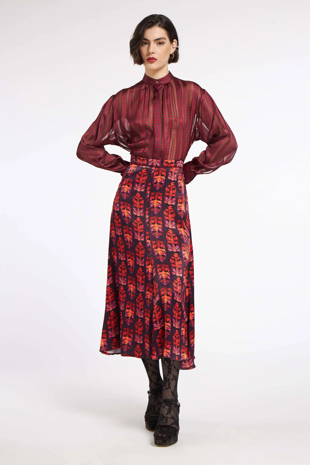 Chloe Skirt Stiches Plum