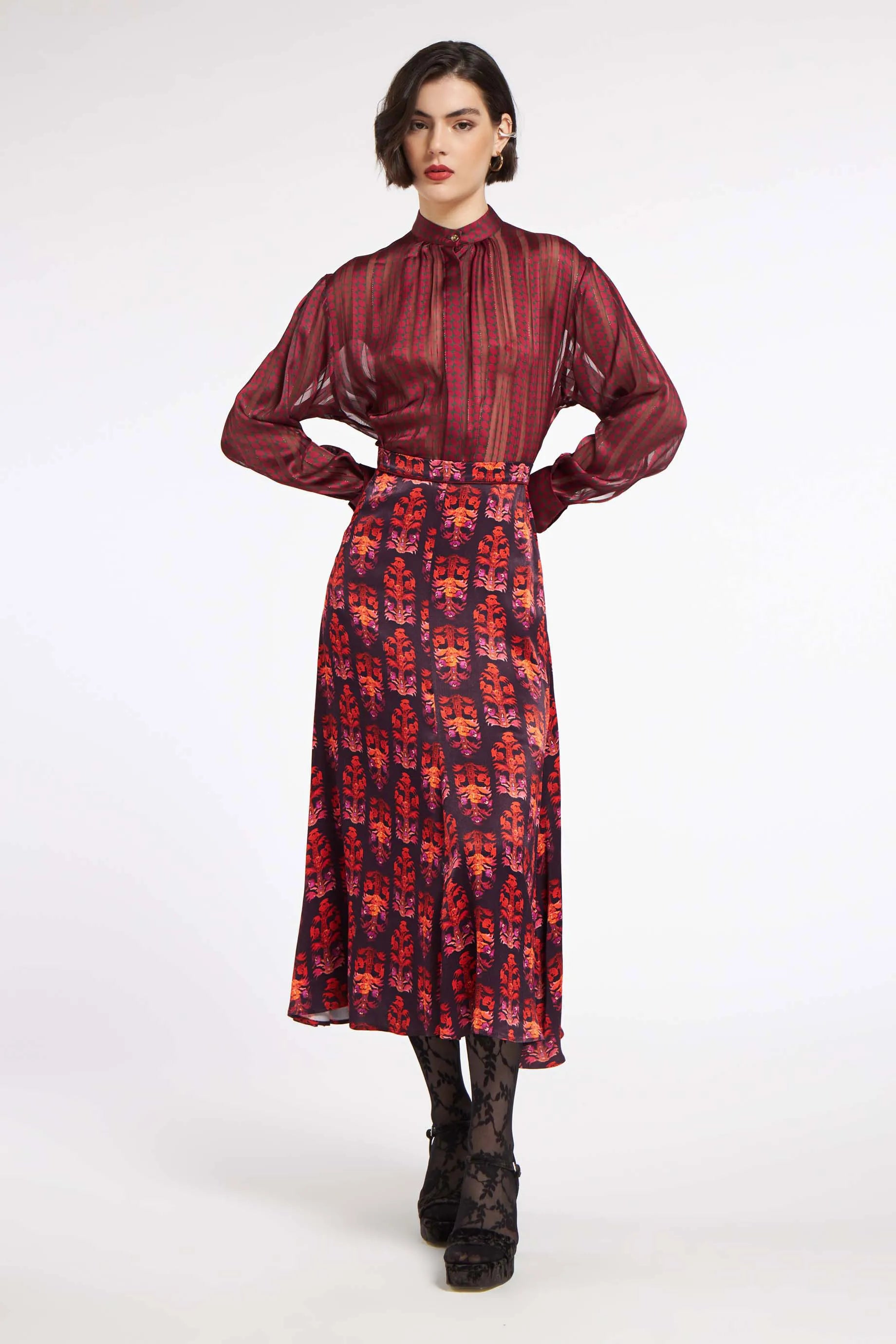 Chloe Skirt Stiches Plum