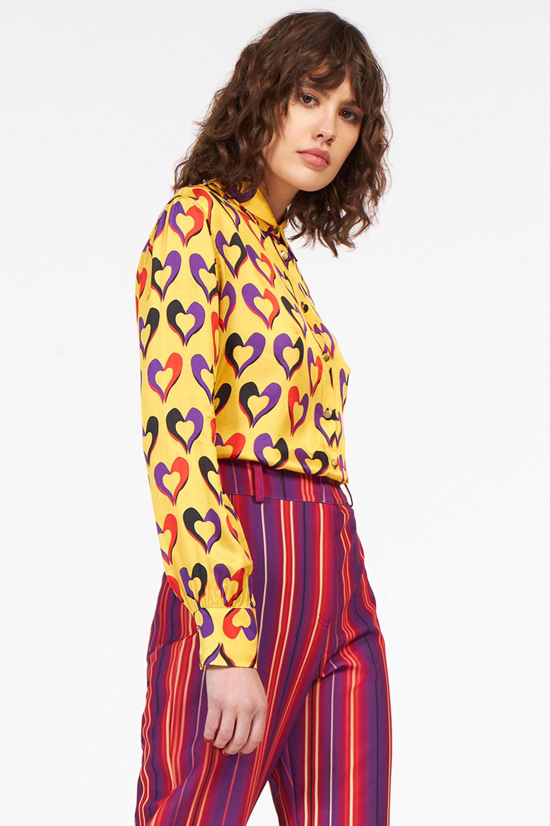 Classic Shirt Hearts Yellow