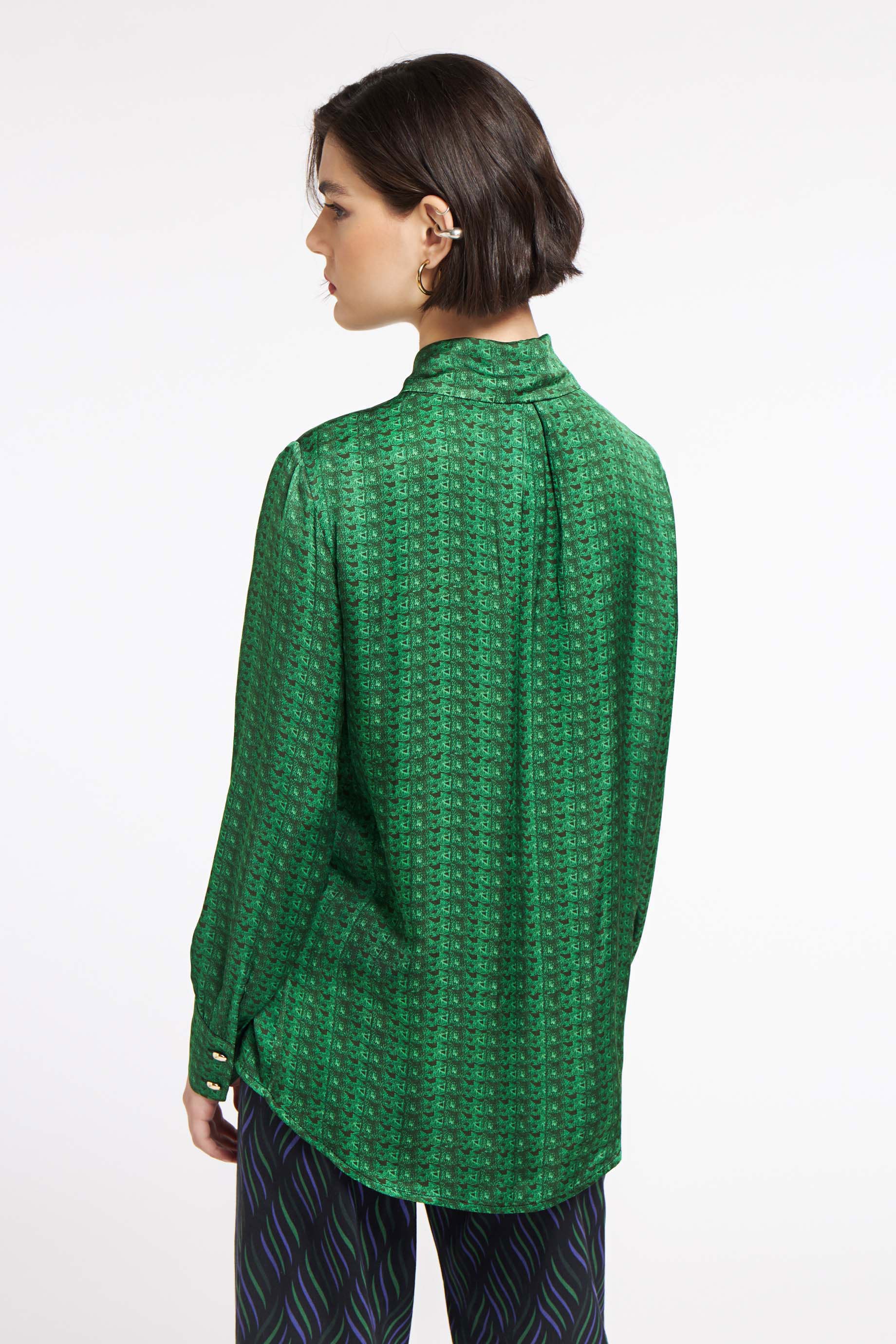Classic Shirt Textured Weave Green