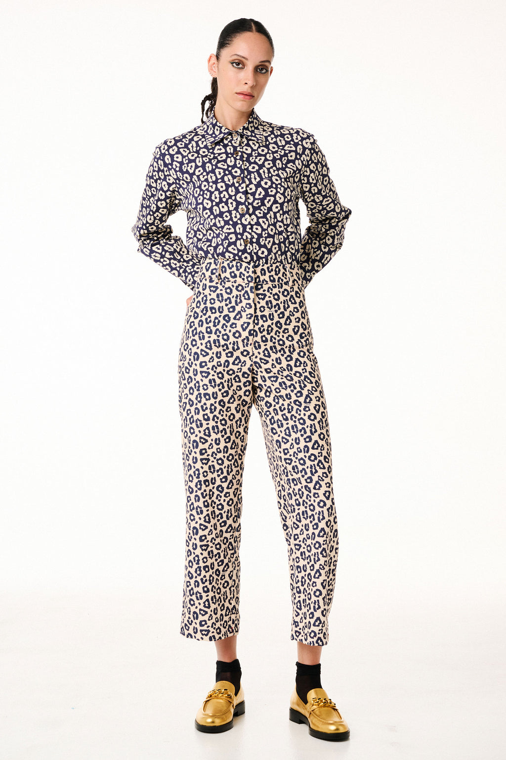 Cord Pants Animal Print