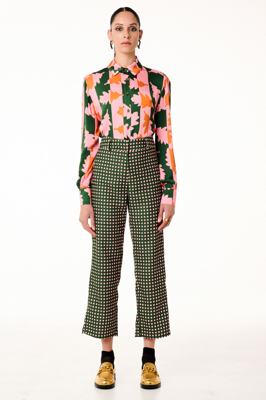 Cord Pants Square Pink