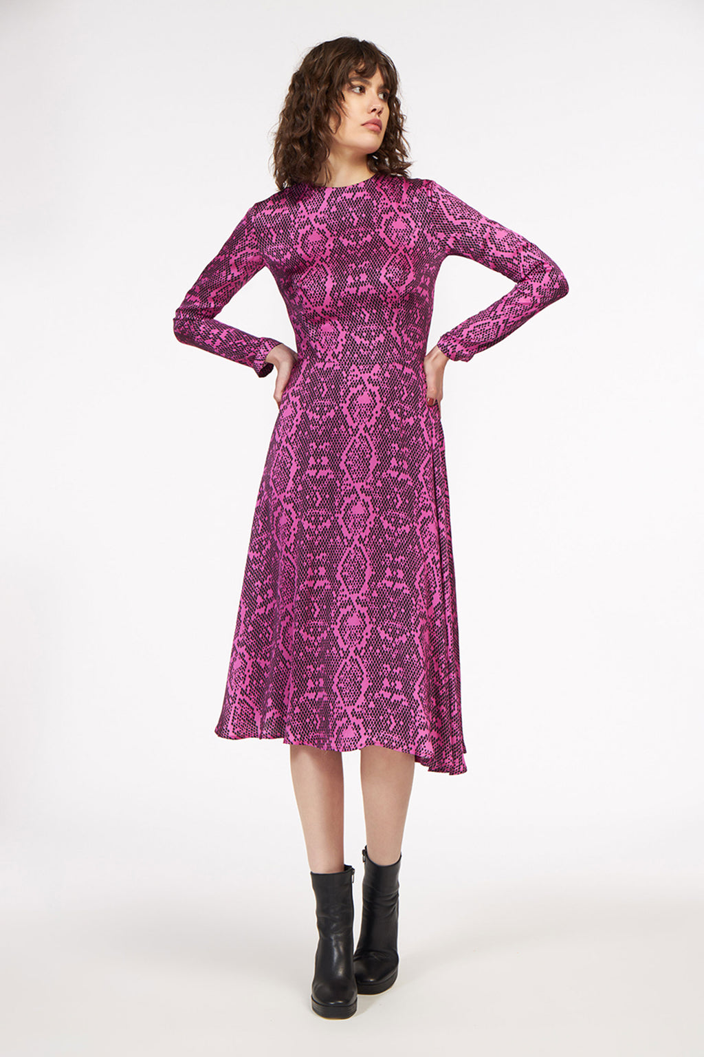 Eliza Dress Snake Pink