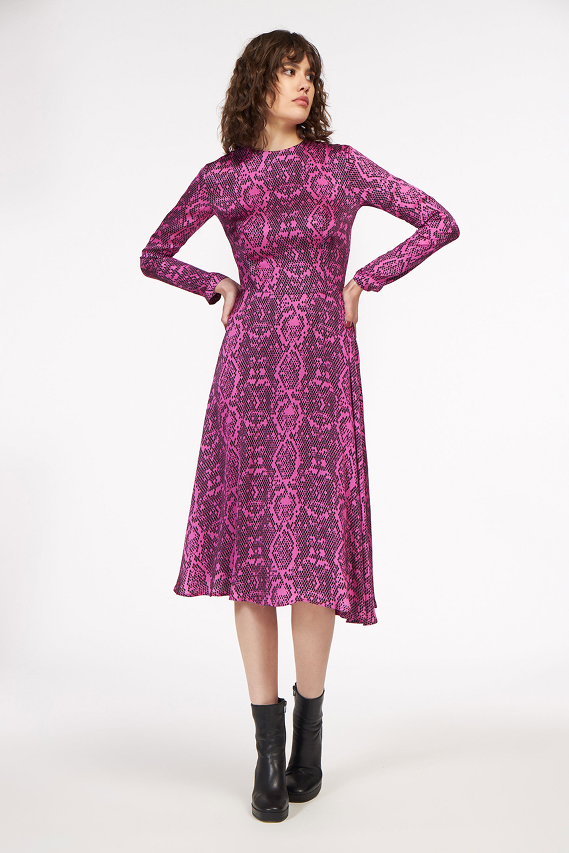 Eliza Dress Snake Pink