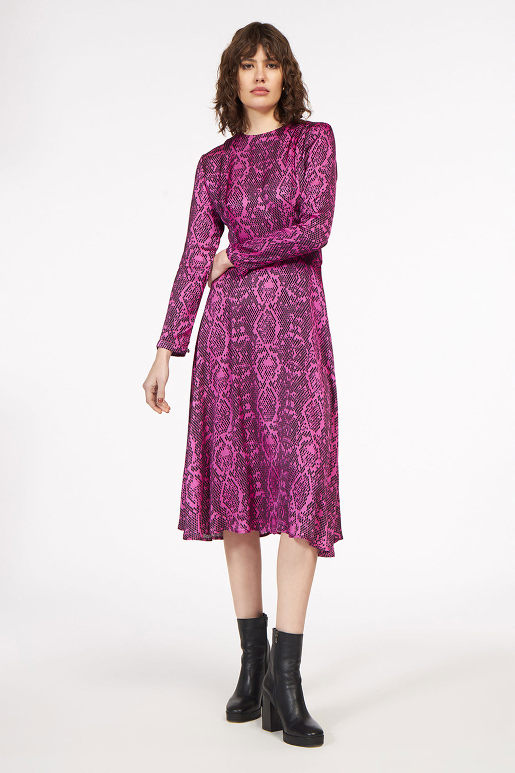 Eliza Dress Snake Pink