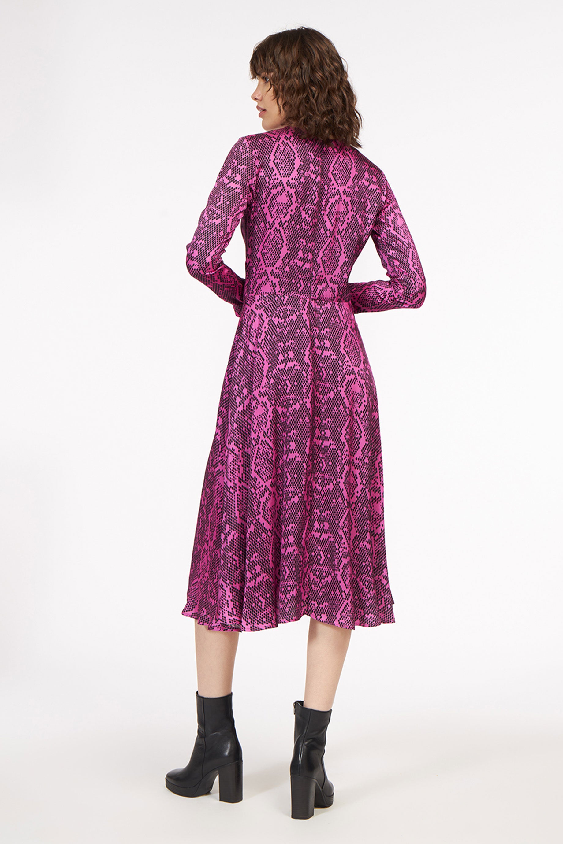 Eliza Dress Snake Pink