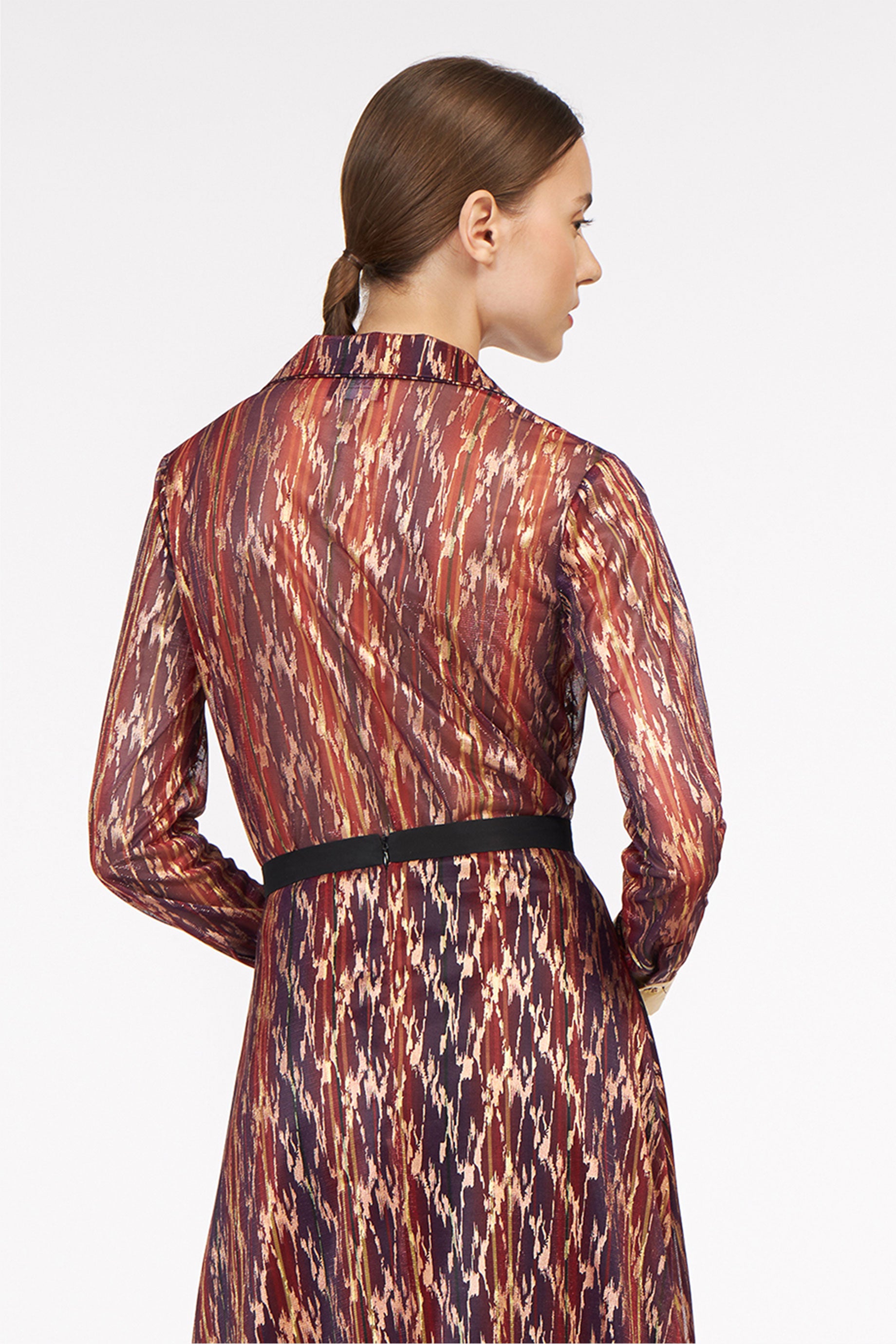 Gold Shirt Multi Lines Red