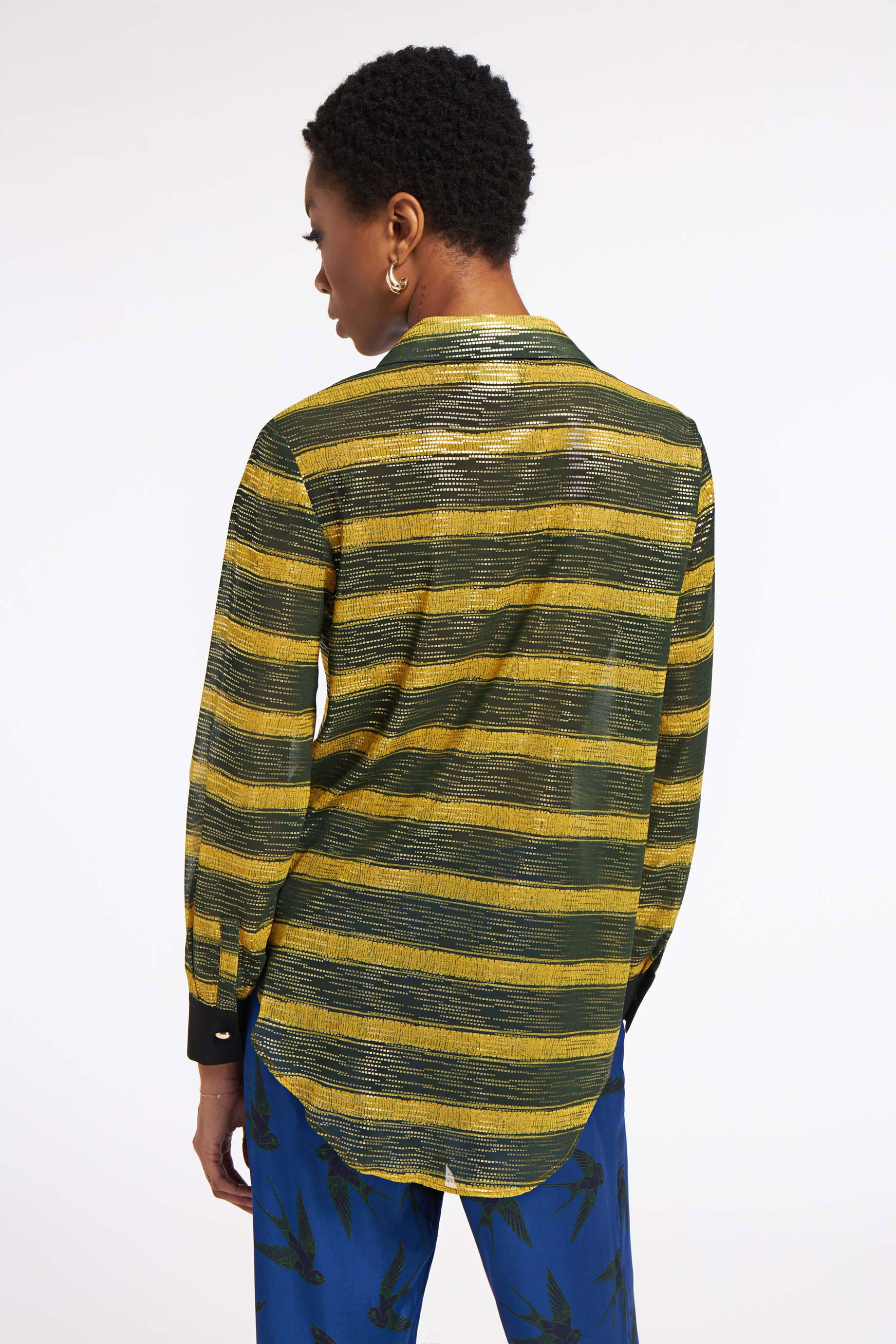 Gold Shirt Lines Stiched Gold