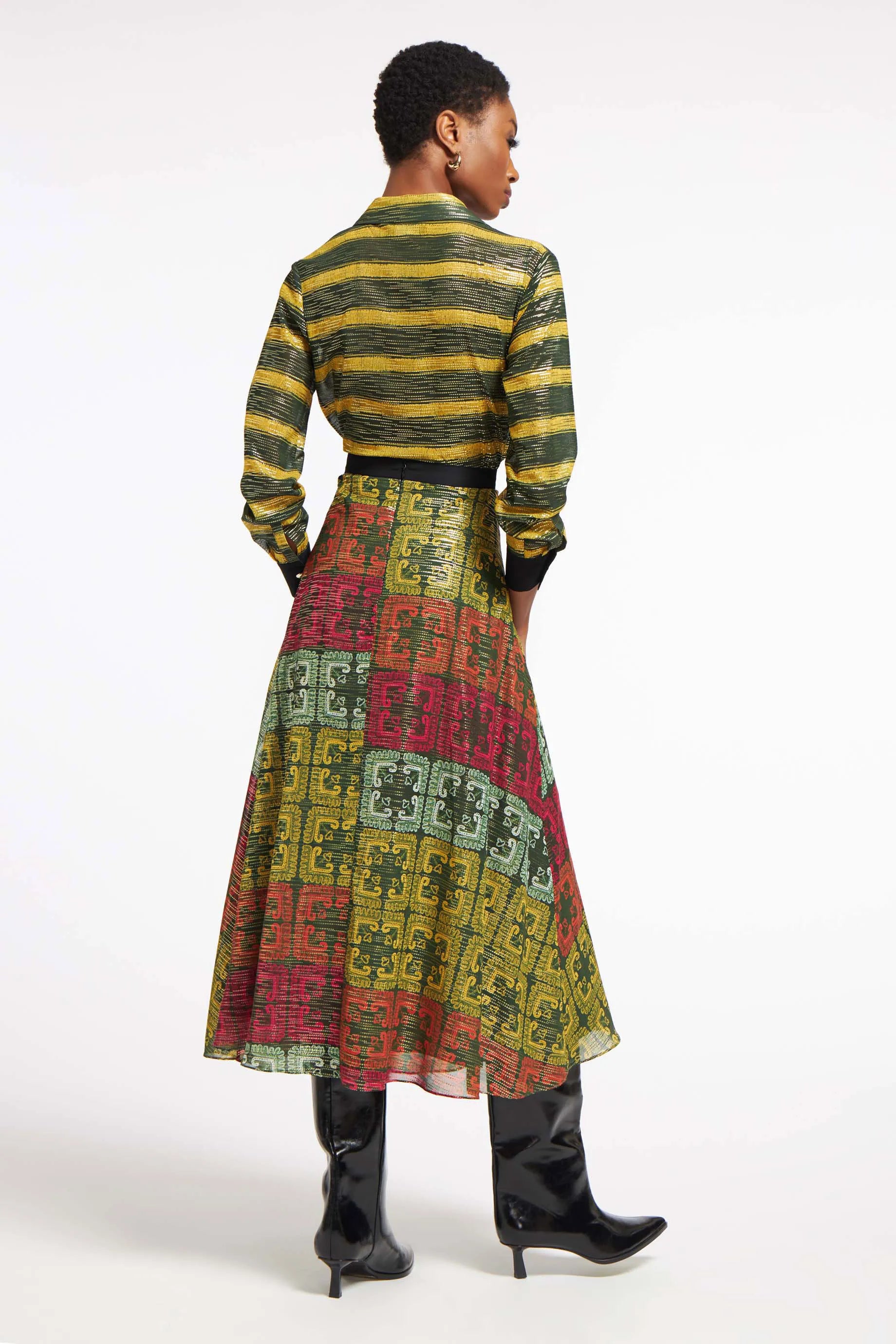 Gold Skirt Rainbow Patches Gold