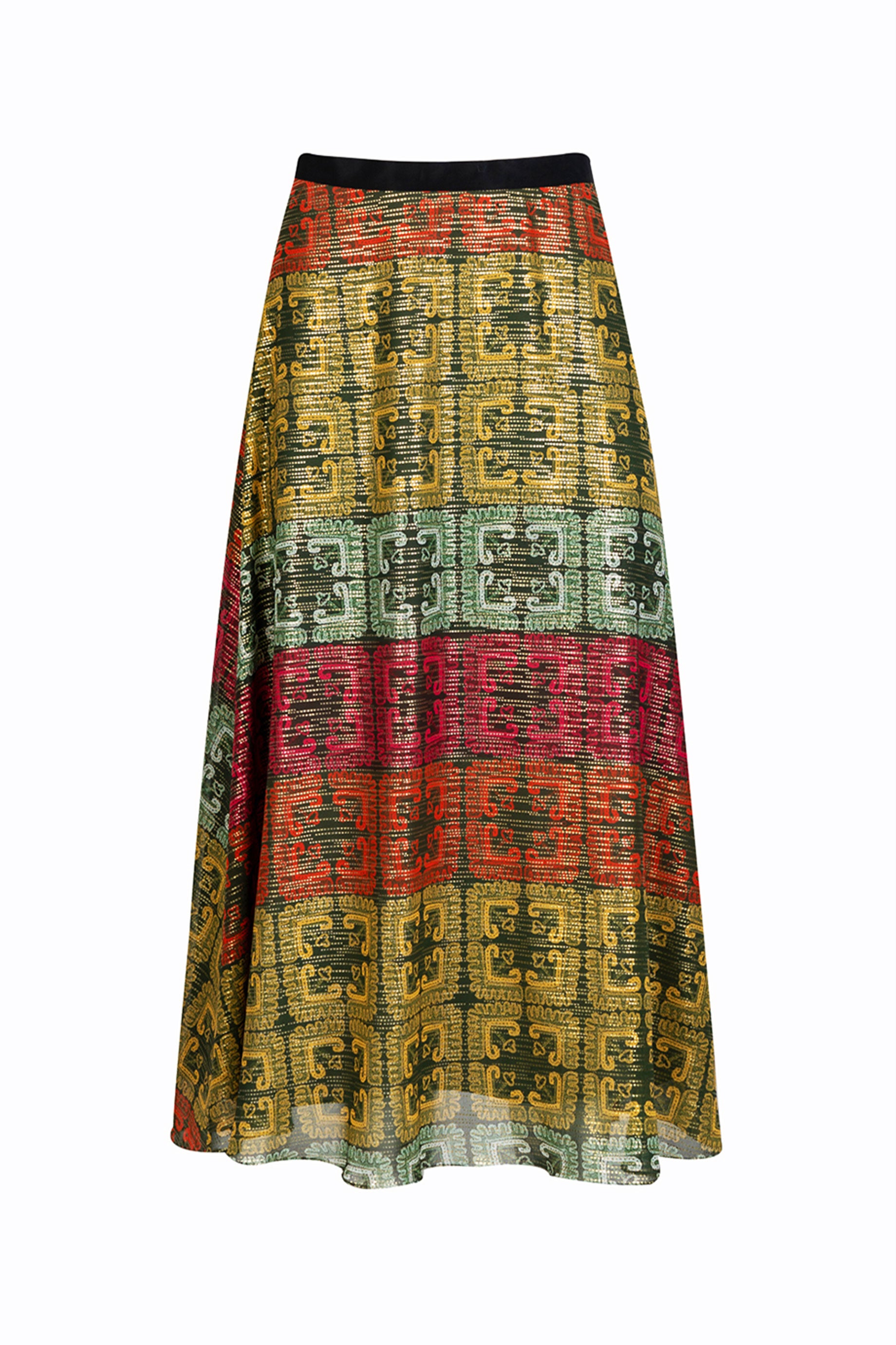 Gold Skirt Rainbow Patches Gold