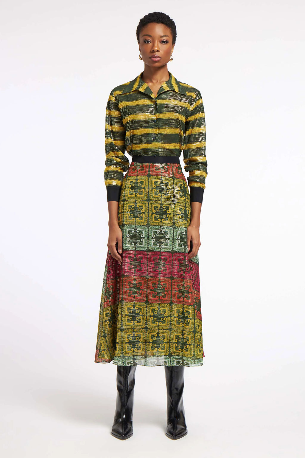 Gold Skirt Rainbow Patches Gold