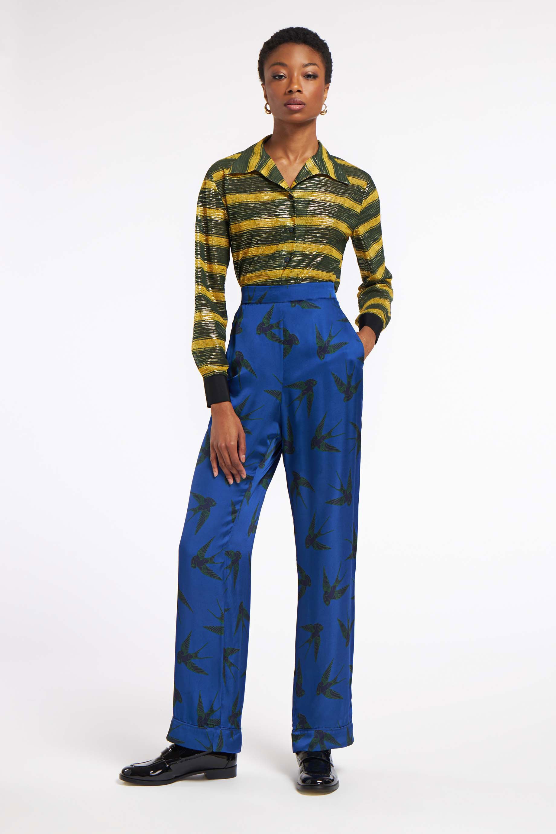 Gold Shirt Lines Stiched Gold