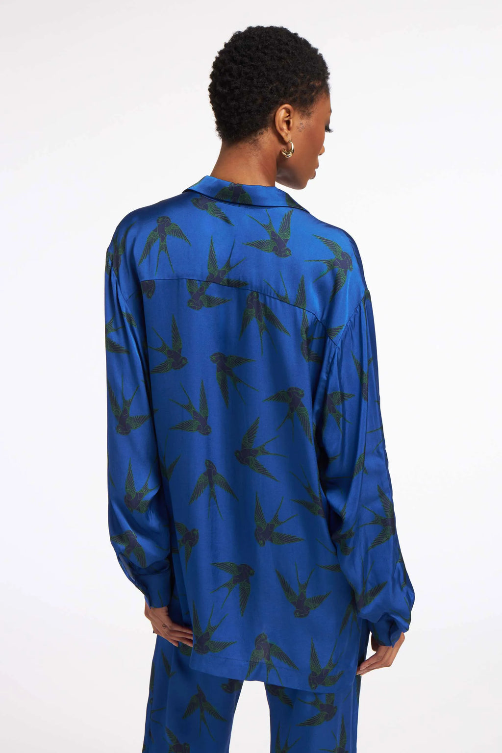 Jasmine Shirt Birds Blue Small