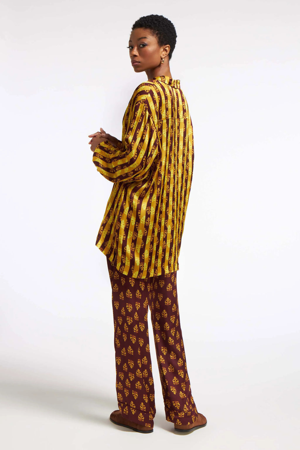 Jasmine Shirt Embroidery Mustard&Espresso