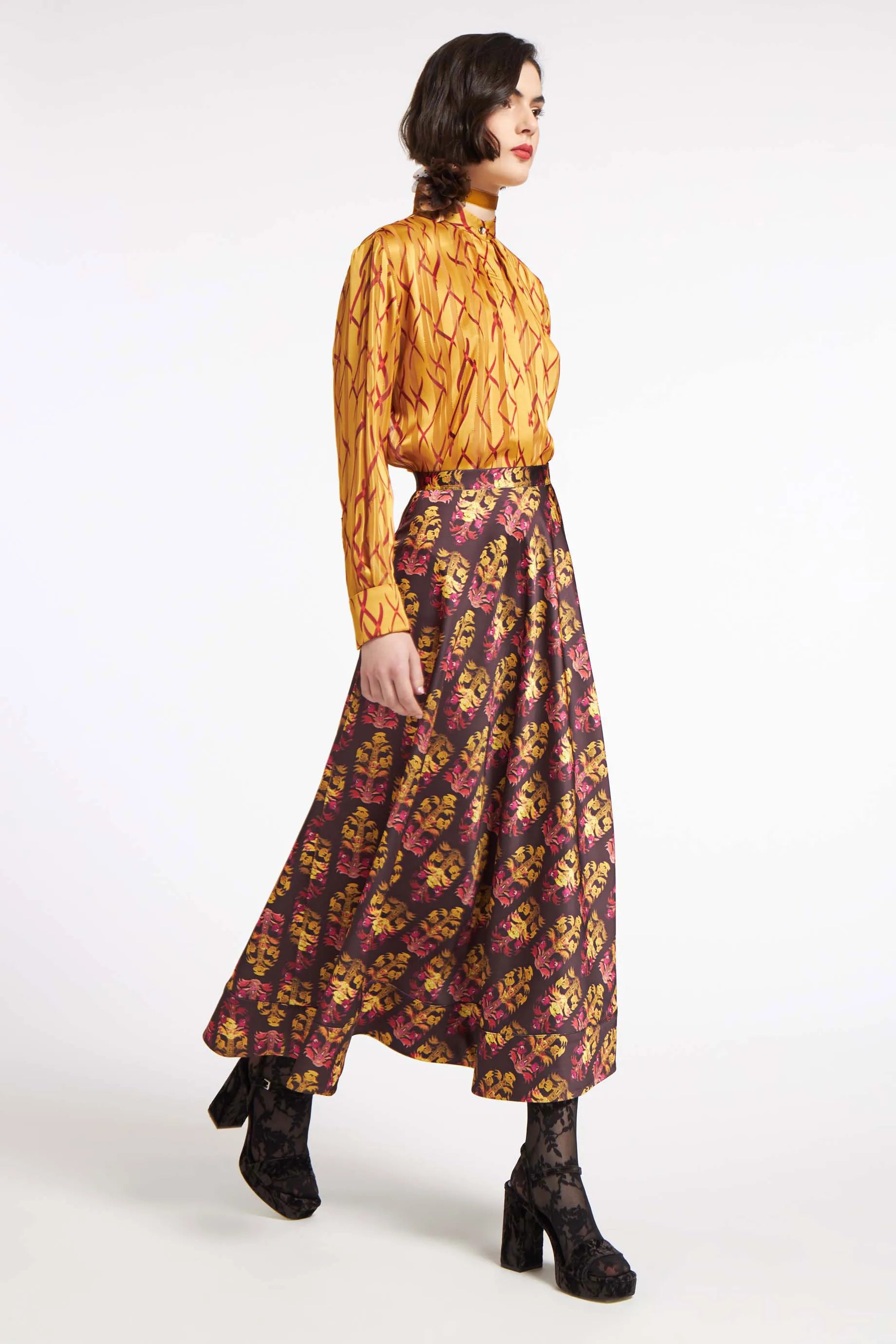 Kelly Skirt Stiches Burgundy