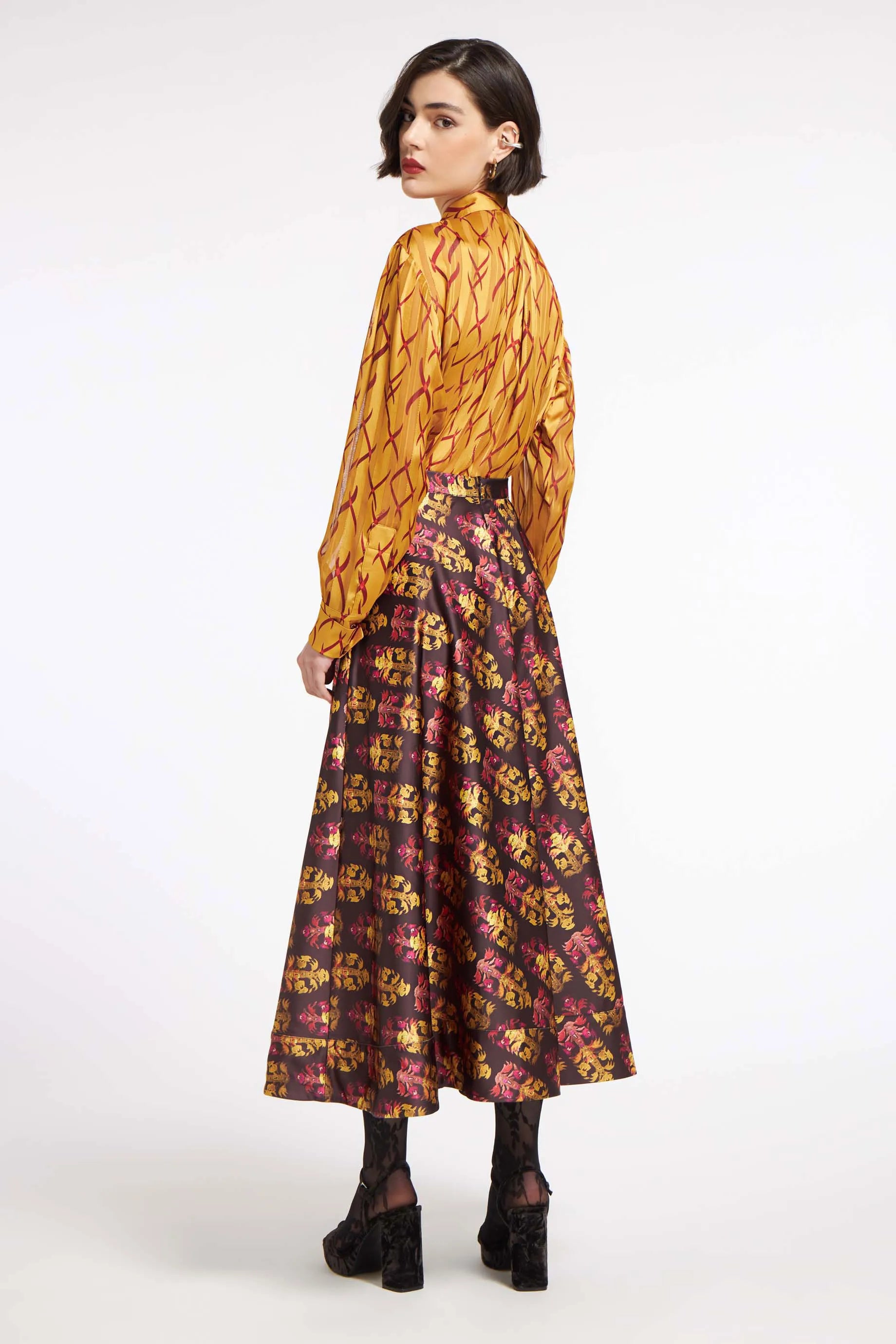 Kelly Skirt Stiches Burgundy