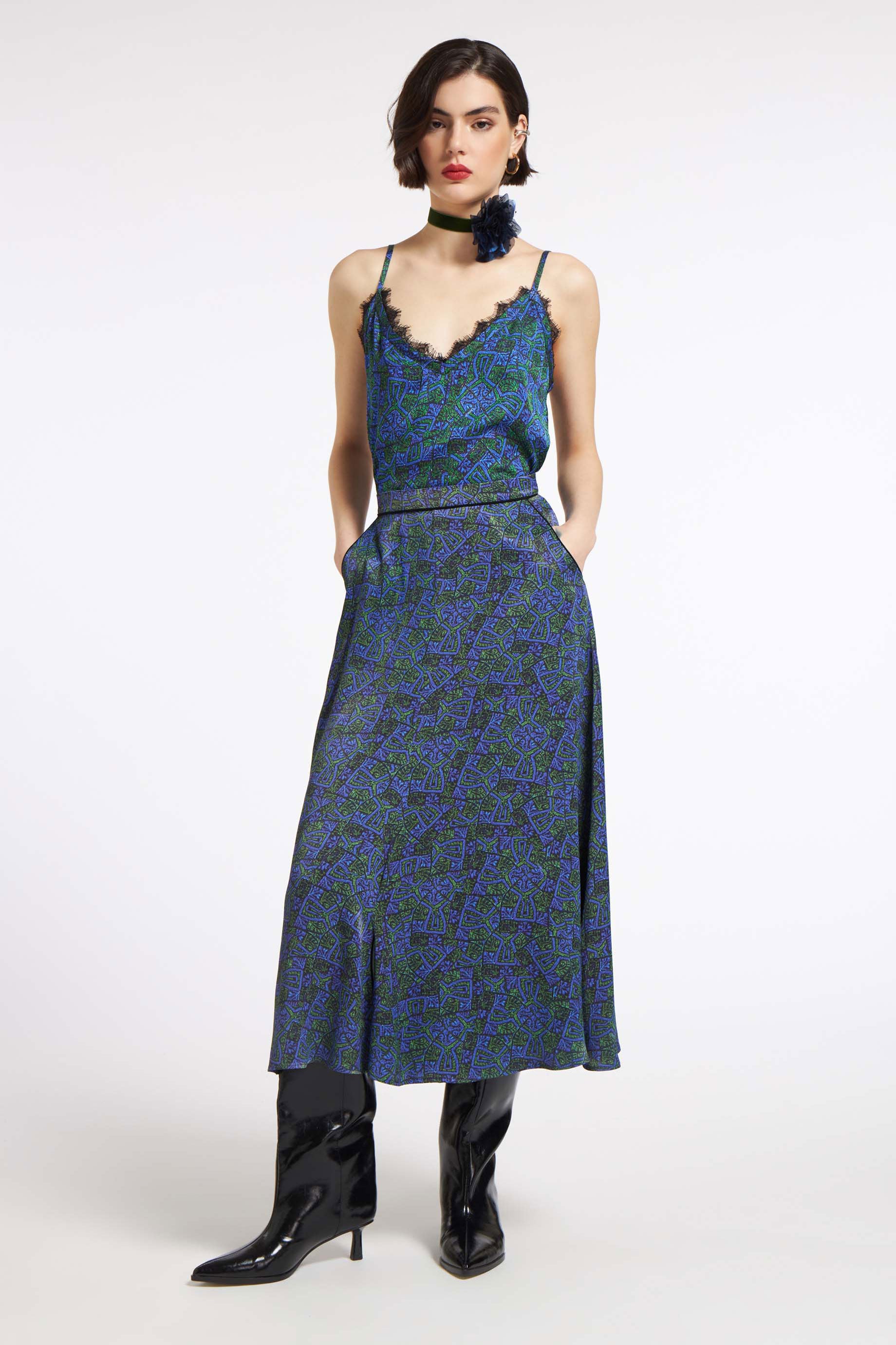 Lace Top Argalios Blue&Green