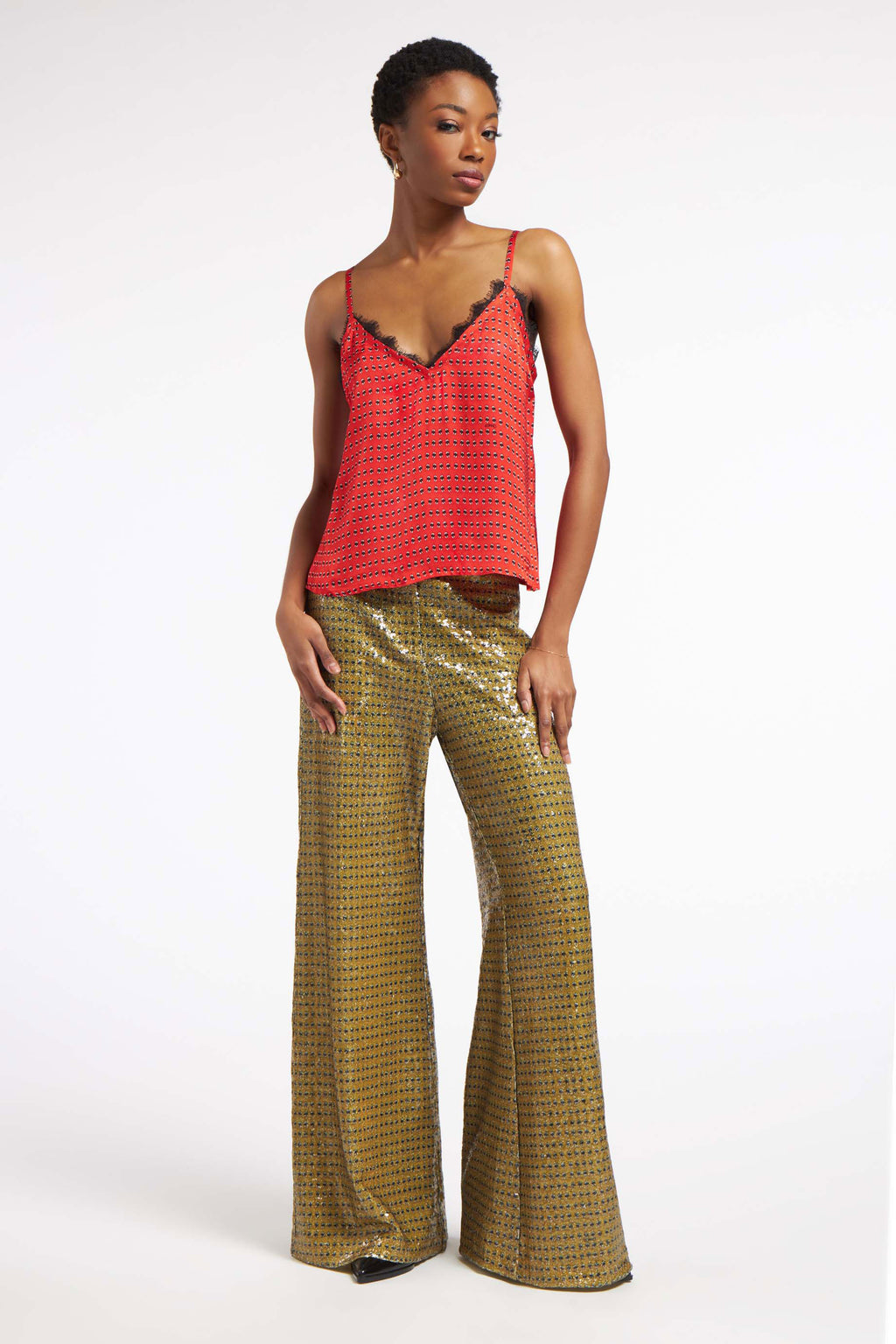 Lace Top Spots Red