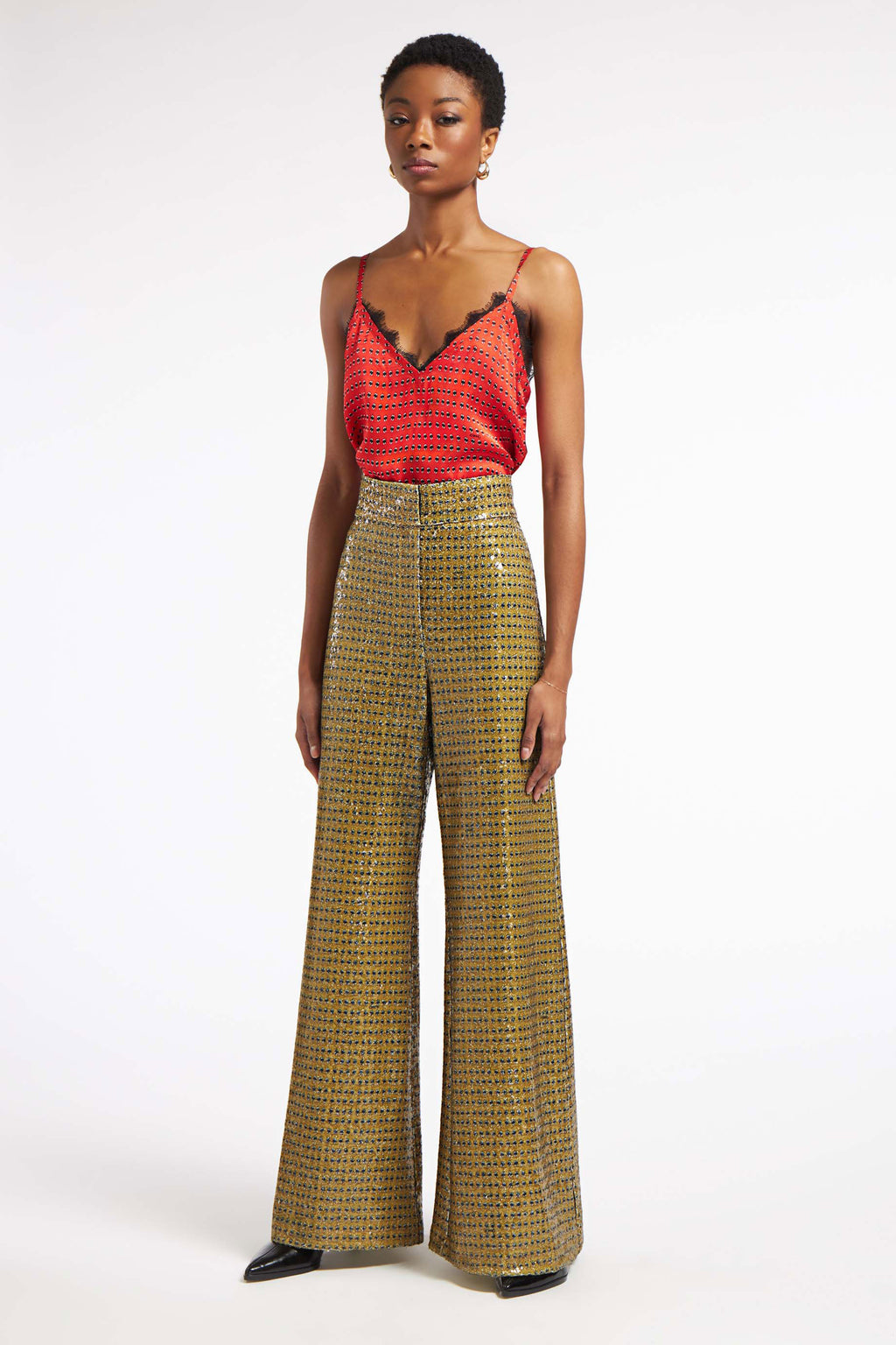 Lace Top Spots Red