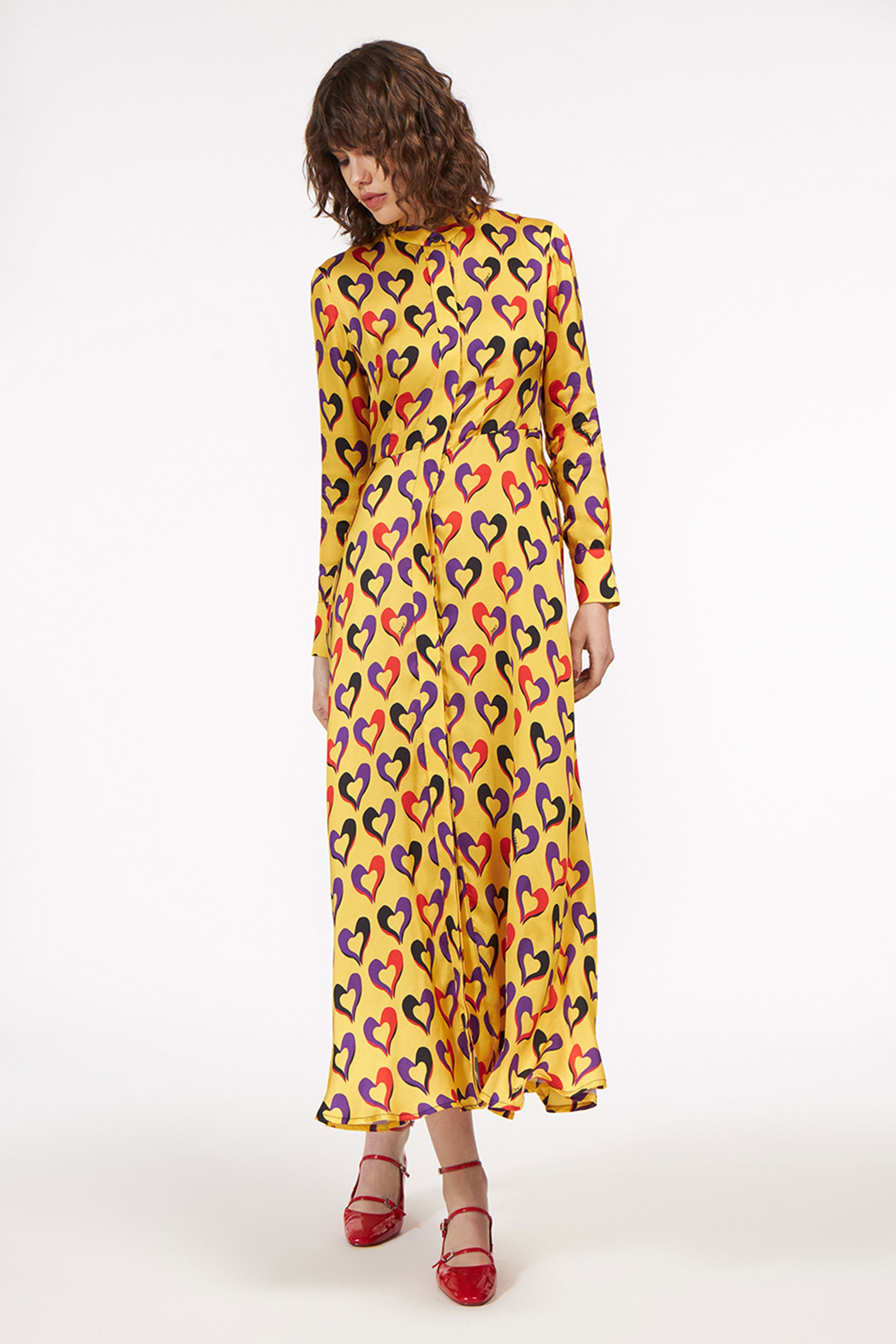 Lara Dress Hearts Yellow