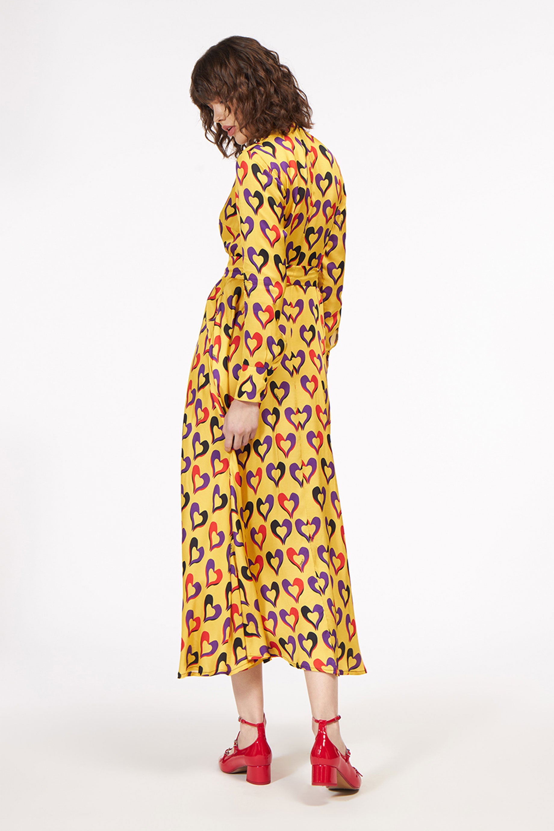 Lara Dress Hearts Yellow