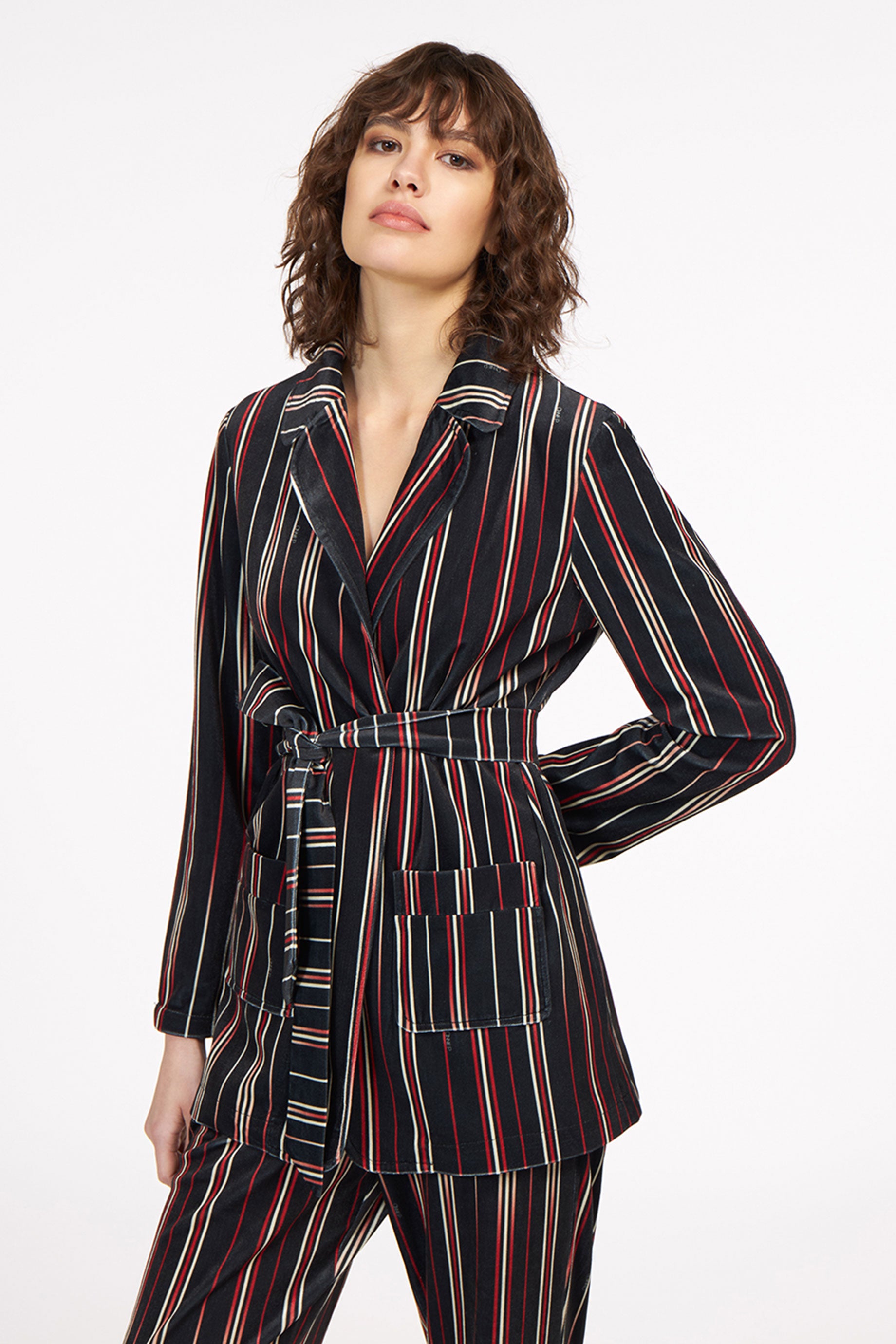 Lux Jacket Multi Lines Black