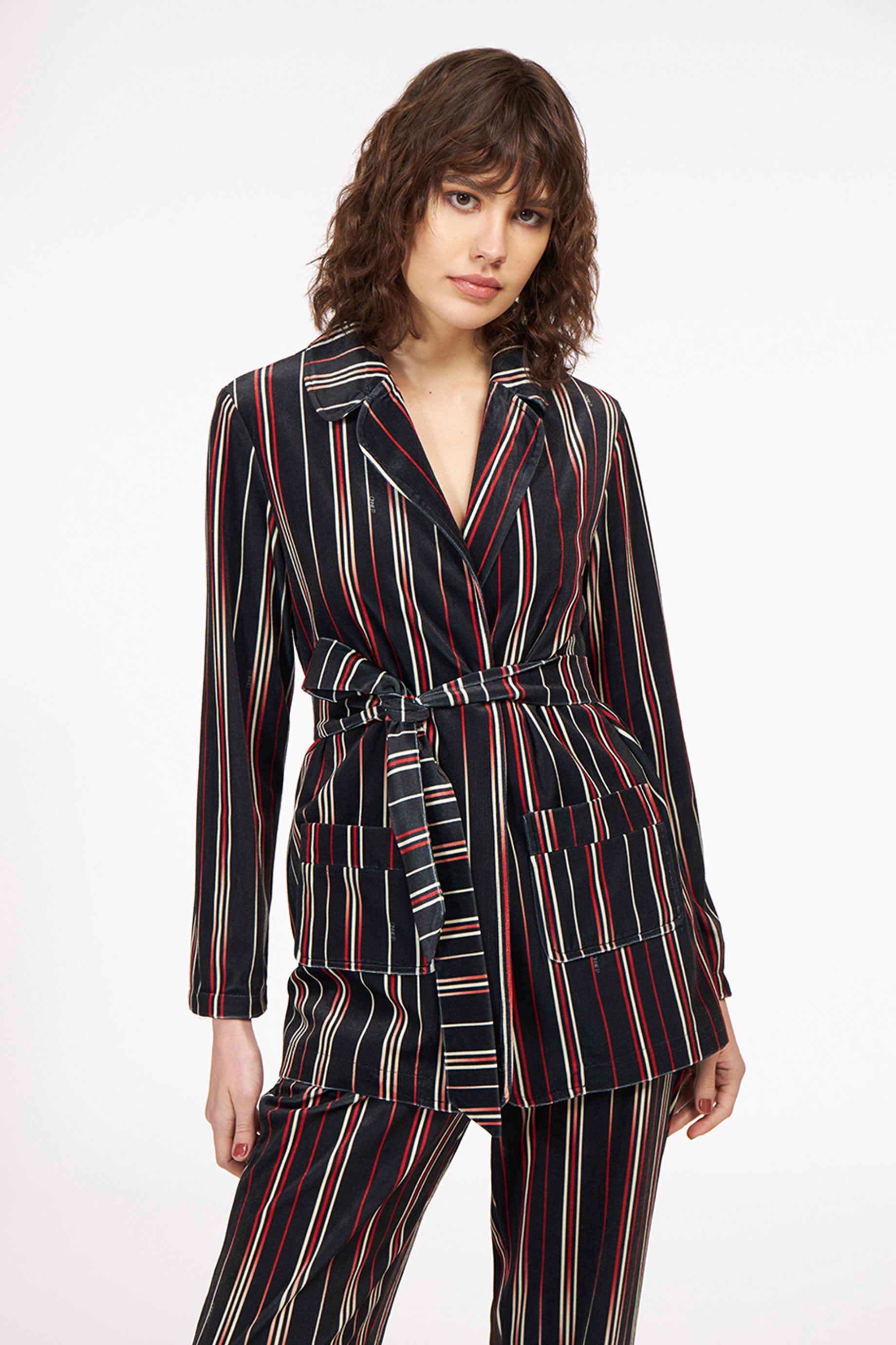 Lux Jacket Multi Lines Black