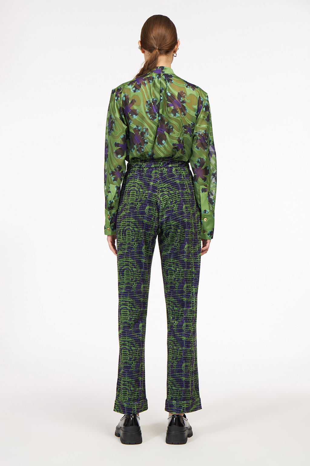 Lux Pants Mixed Square Green