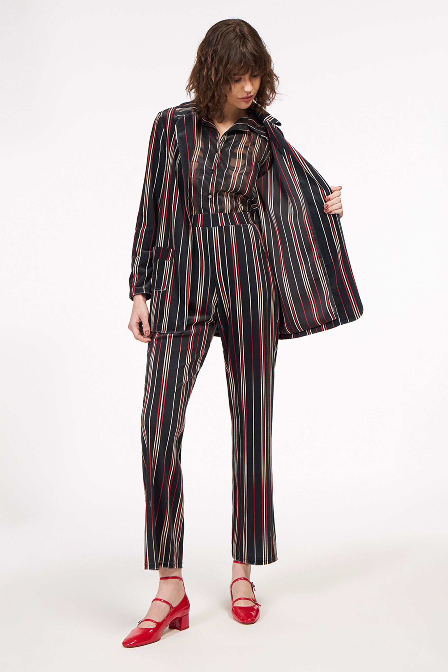 Lux Pants Multi Lines Black