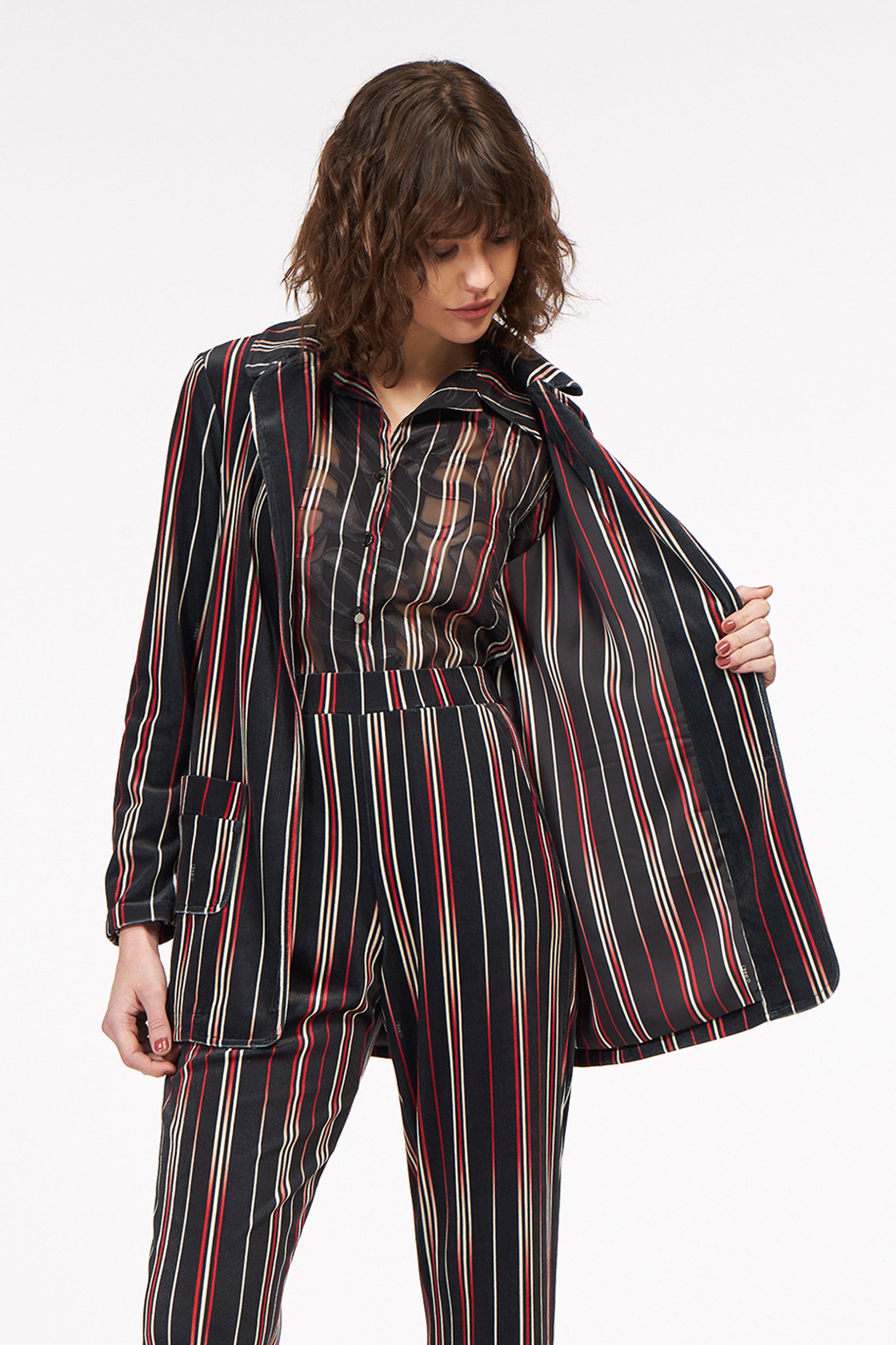 Lux Pants Multi Lines Black