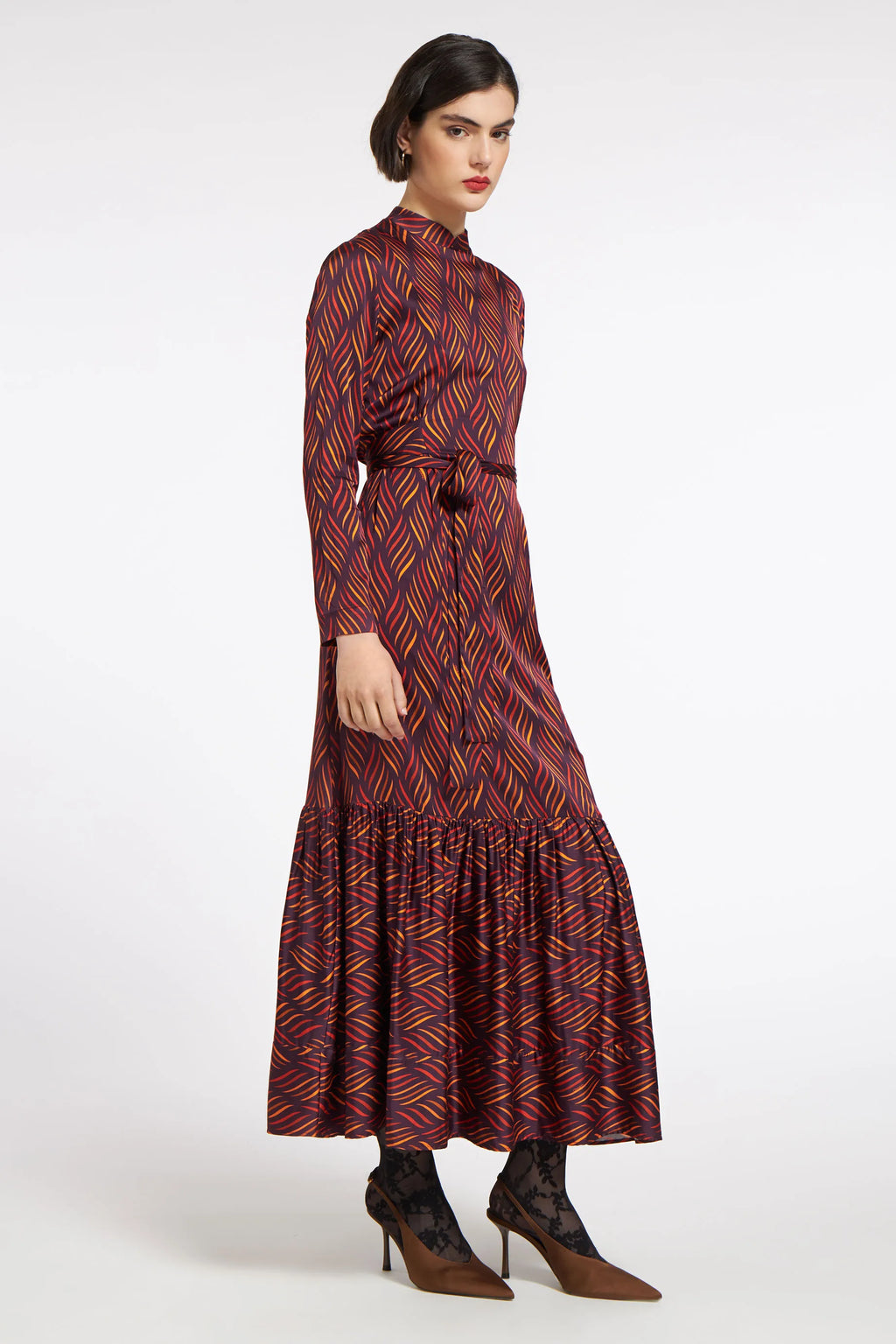 Melina Dress Dancing Lines Plum