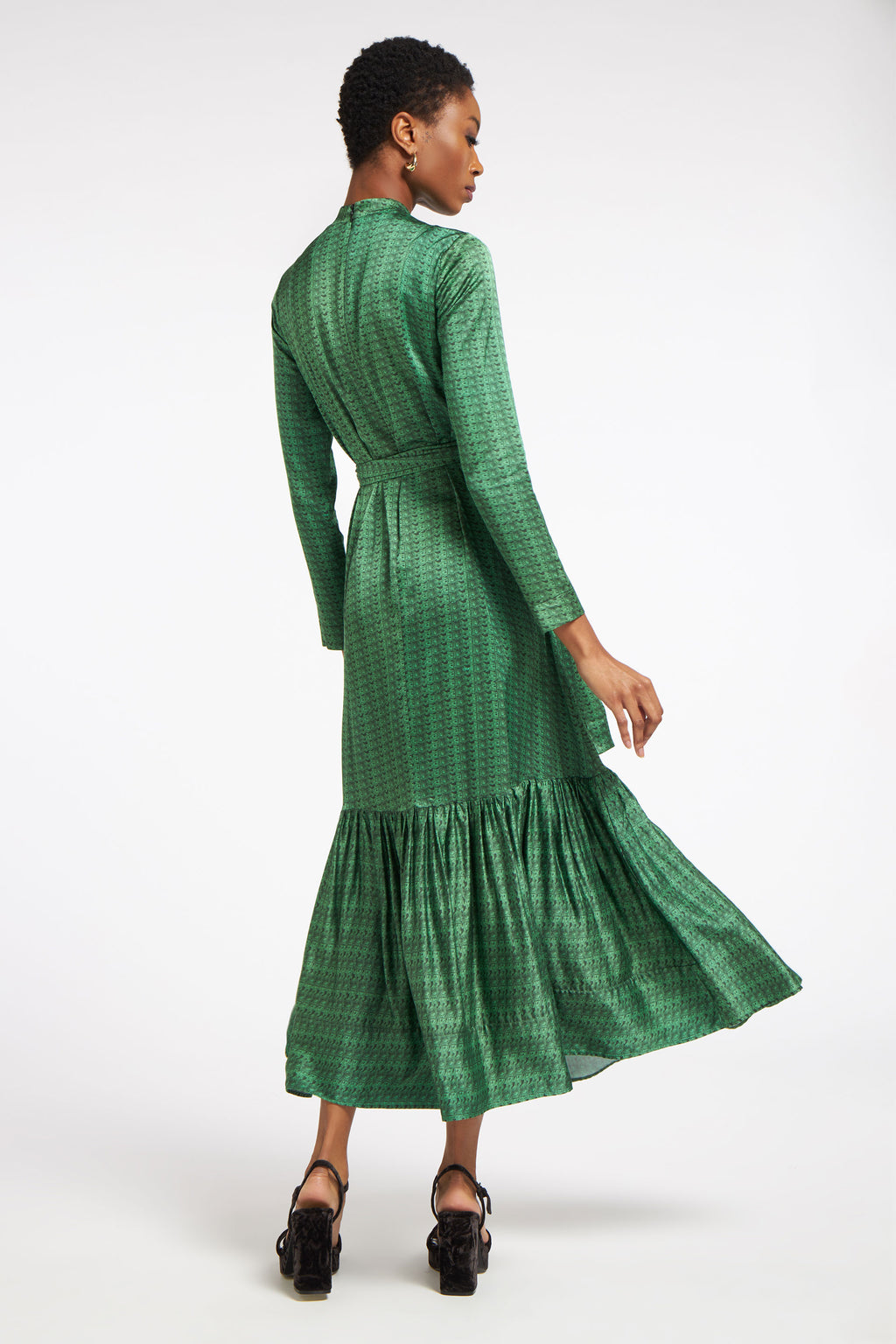 Melina Dress Textures Weave Green