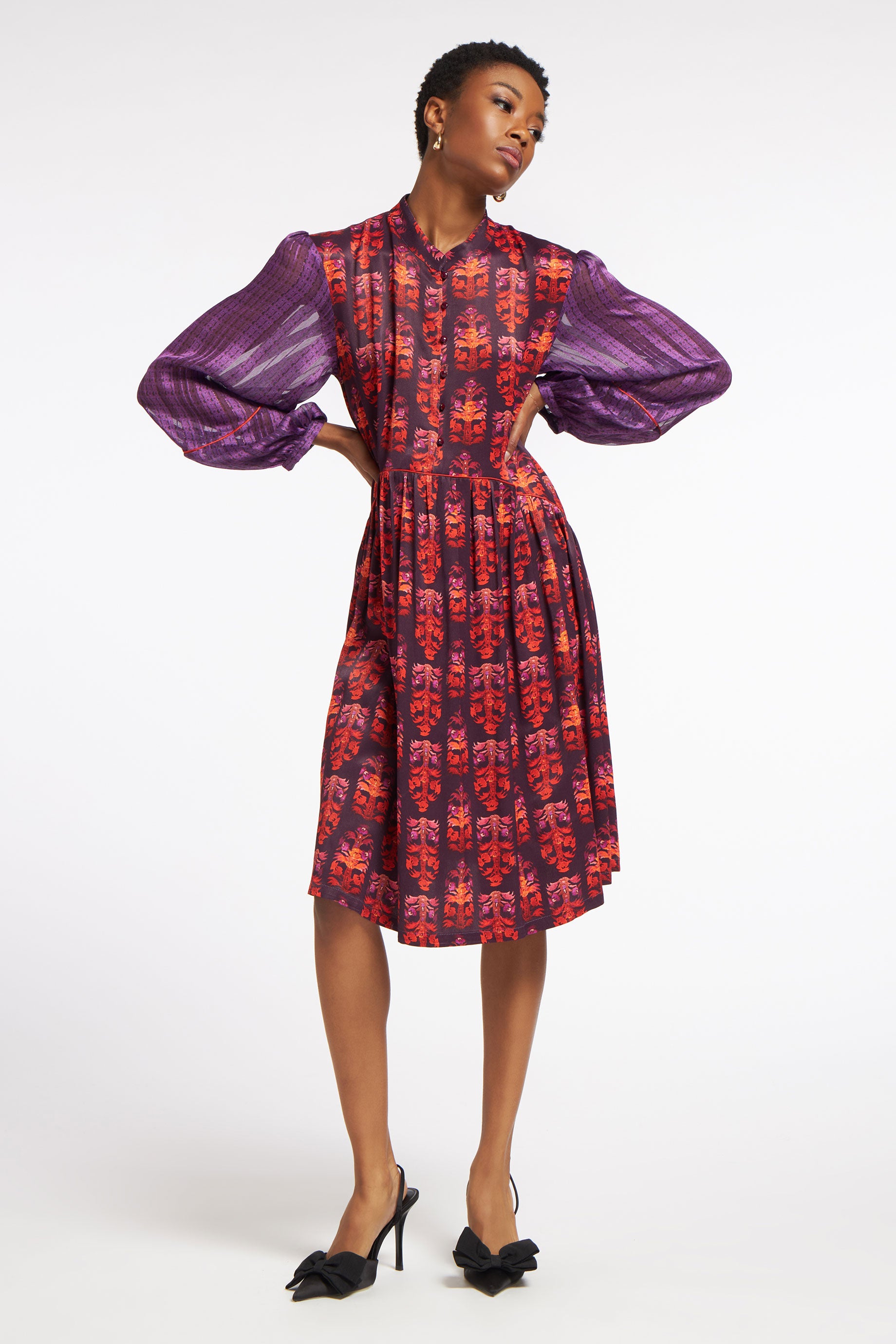 Mira Dress Stiches Plum/Weave Purple